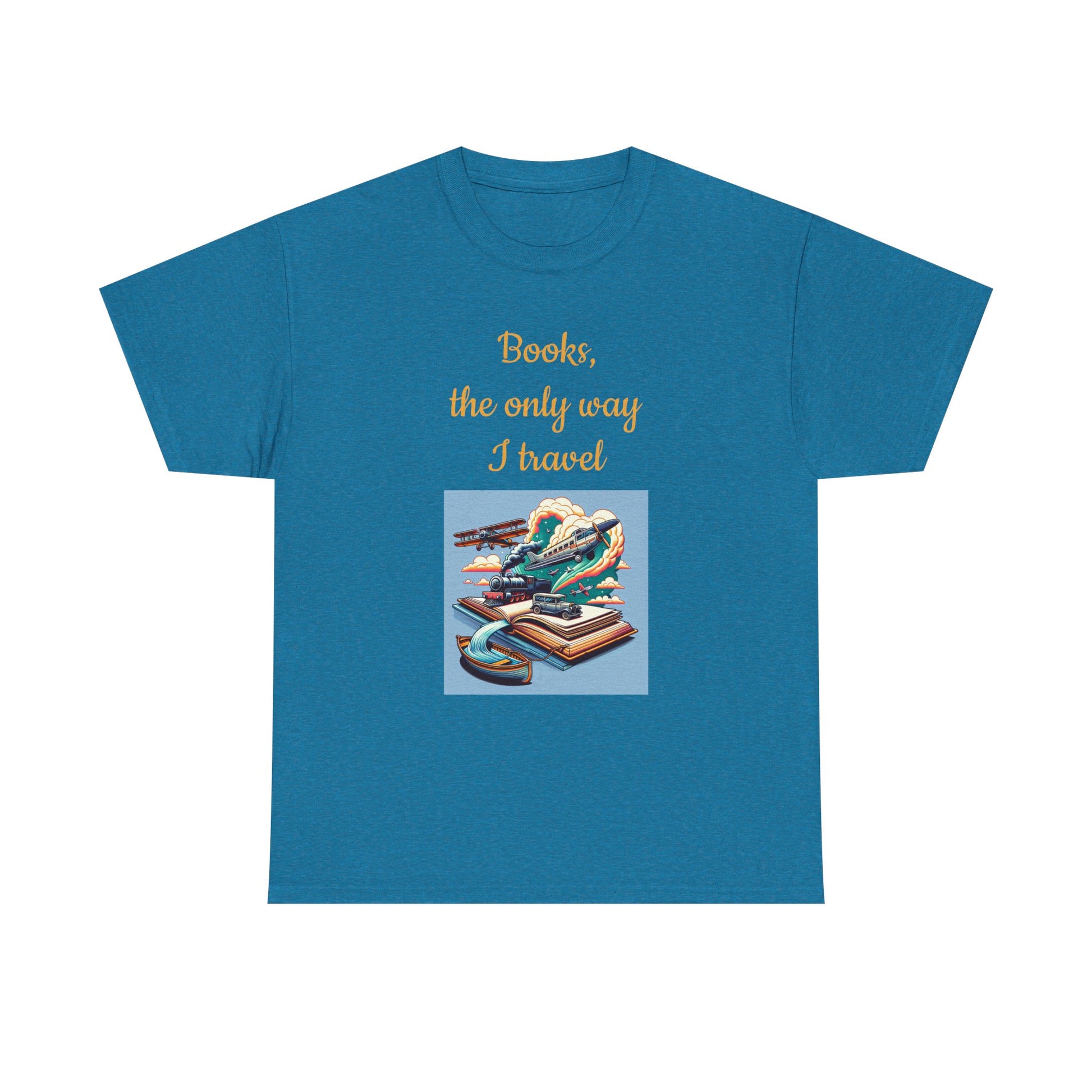 Book Lover's Unisex Heavy Cotton Tee - "Travel" - The Dreamer's Bookshop.