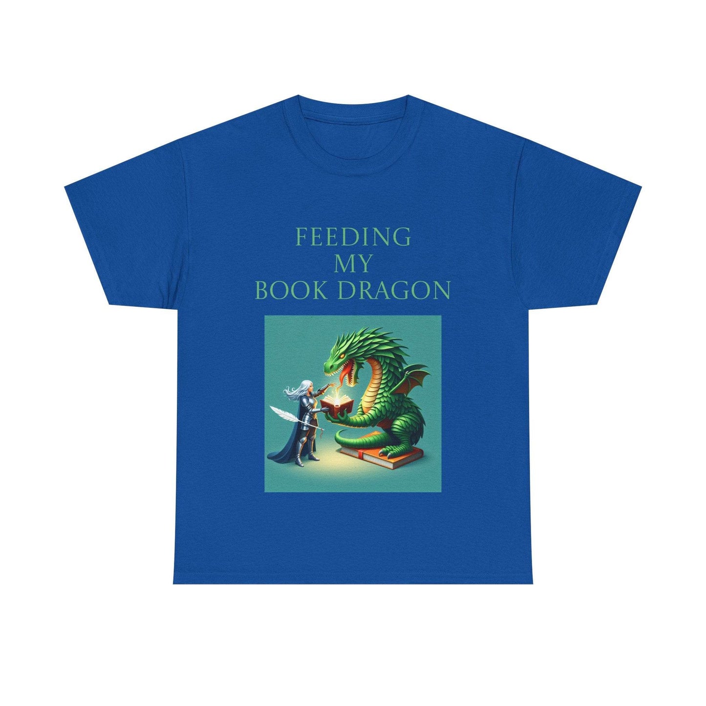 Book Dragon Unisex Heavy Cotton Tee - Creative Writer's Apparel - The Dreamer's Bookshop.
