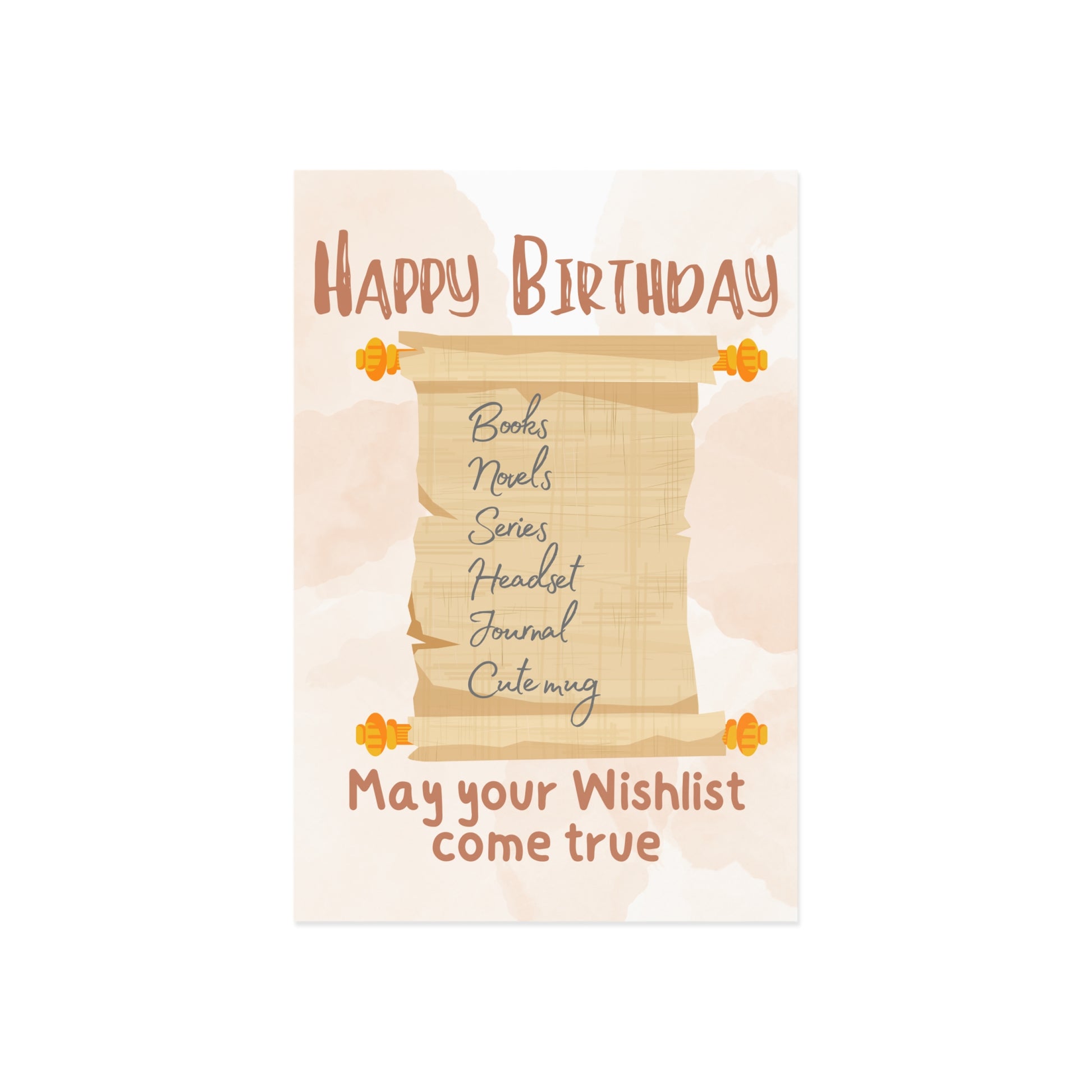The Dreamer's Bookshop "WIshlist" Birthday Card - The Dreamer's Bookshop.