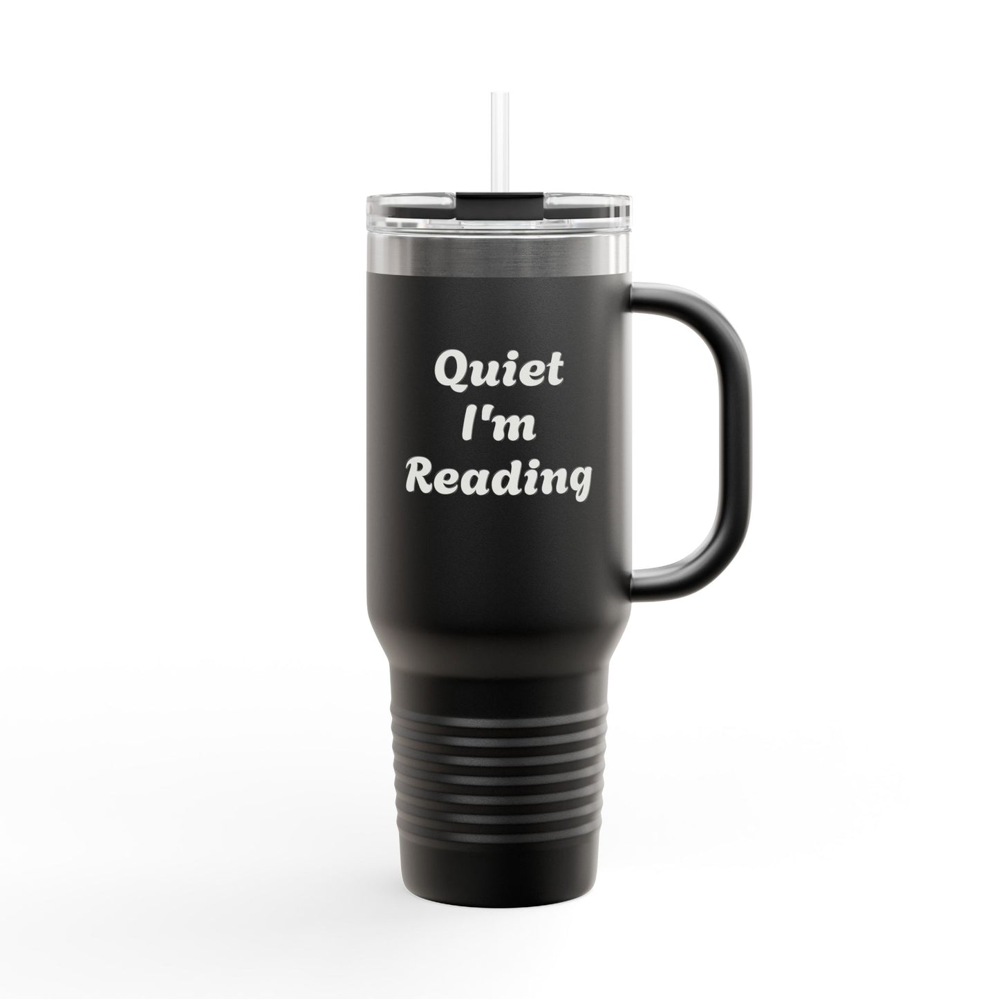 Insulated Travel Mug - "Quiet I'm Reading" - 40oz Coffee Cup for Book Lovers - The Dreamer's Bookshop.