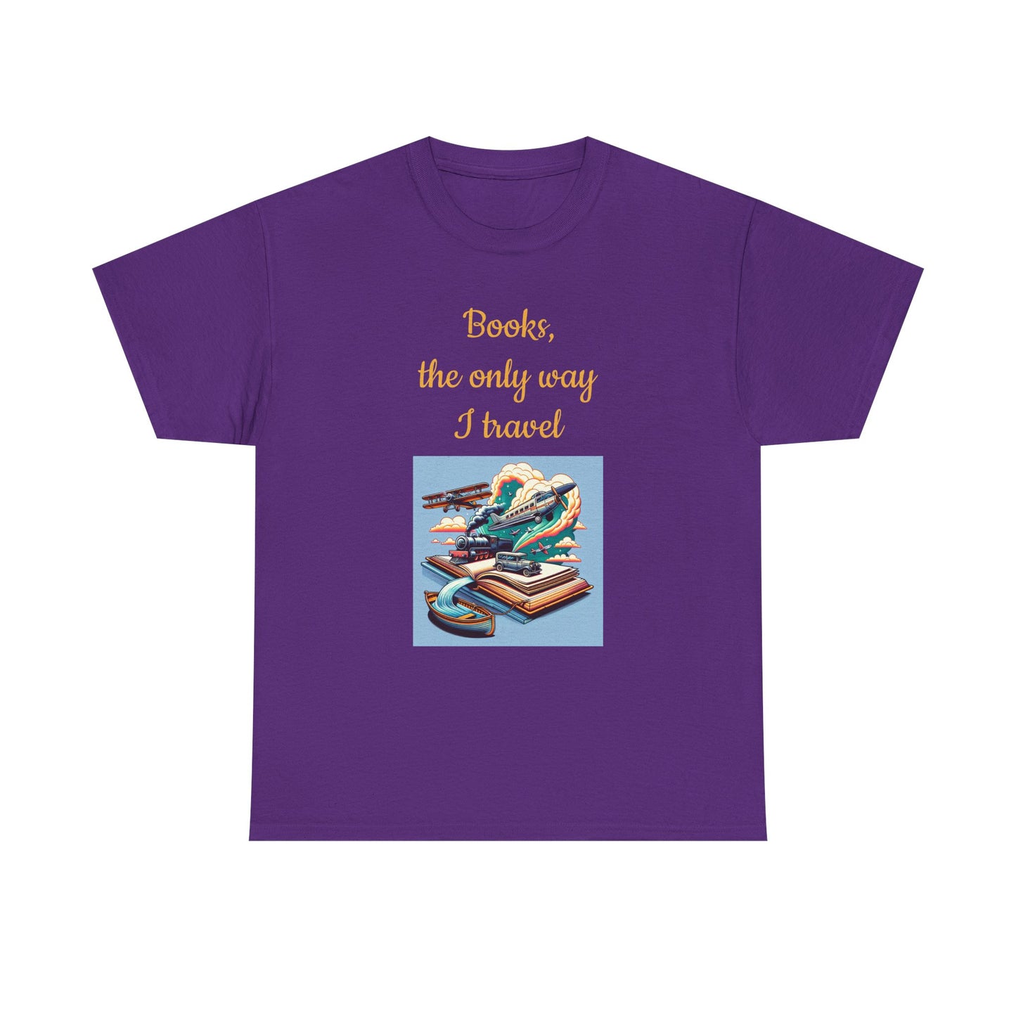 Book Lover's Unisex Heavy Cotton Tee - "Travel" - The Dreamer's Bookshop.