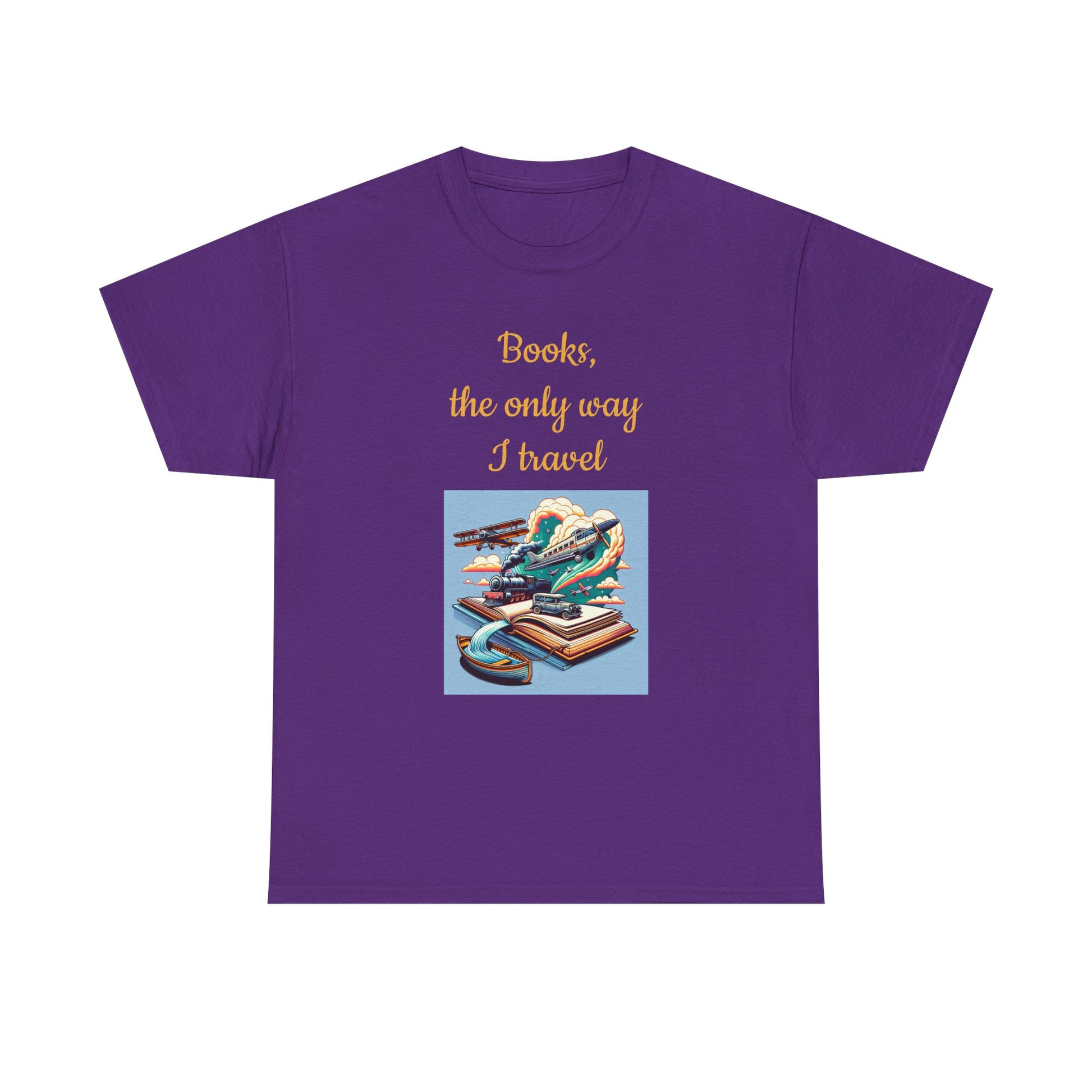 Book Lover's Unisex Heavy Cotton Tee - "Travel" - The Dreamer's Bookshop.
