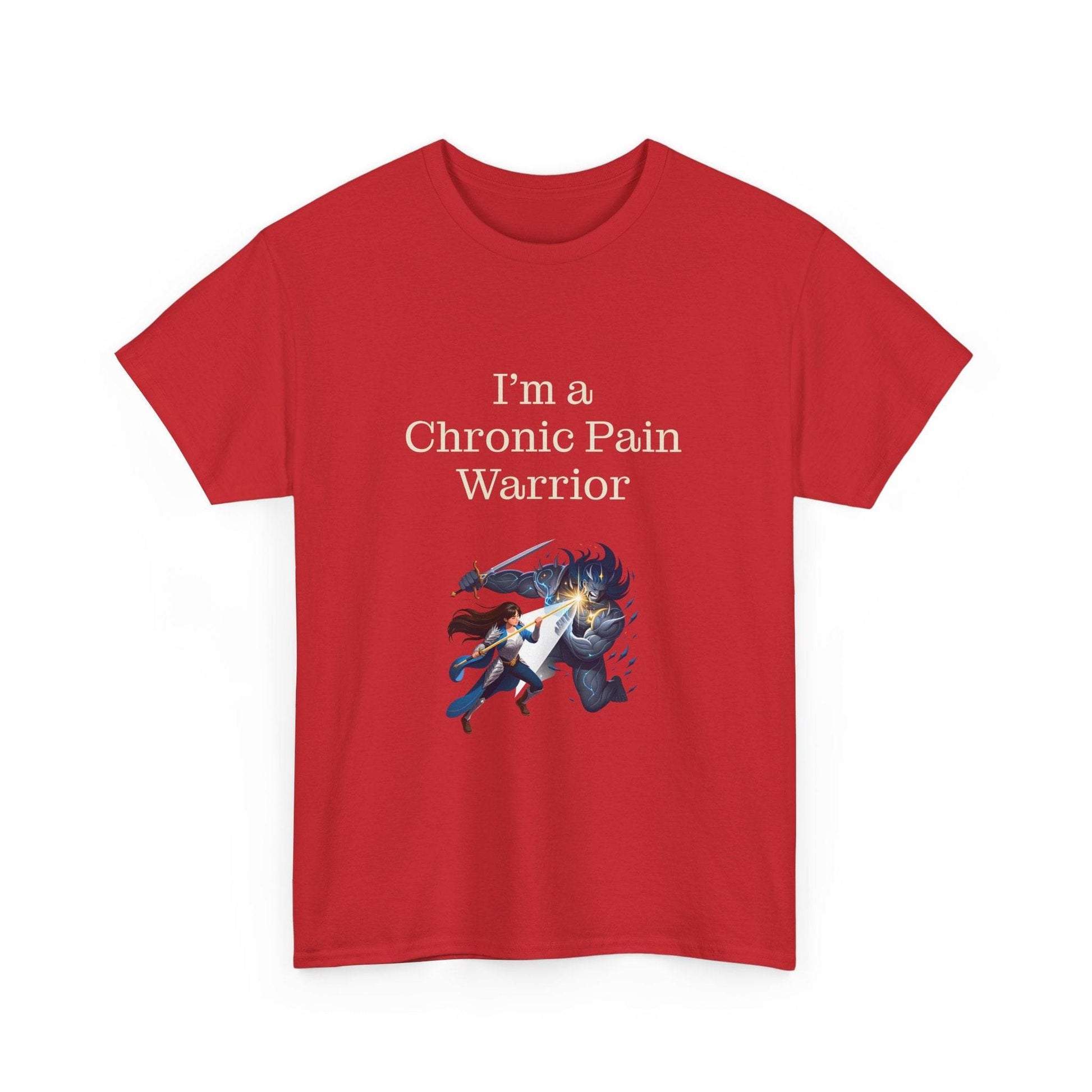 Chronic Pain Warrior Unisex Heavy Cotton Tee - Inspirational Battle T-Shirt - The Dreamer's Bookshop.