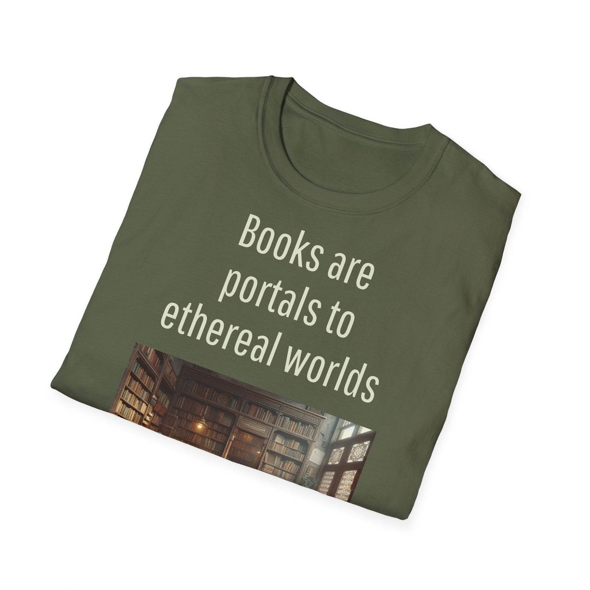 Unisex Softstyle T-Shirt - Portal Design for Book Lovers - The Dreamer's Bookshop.