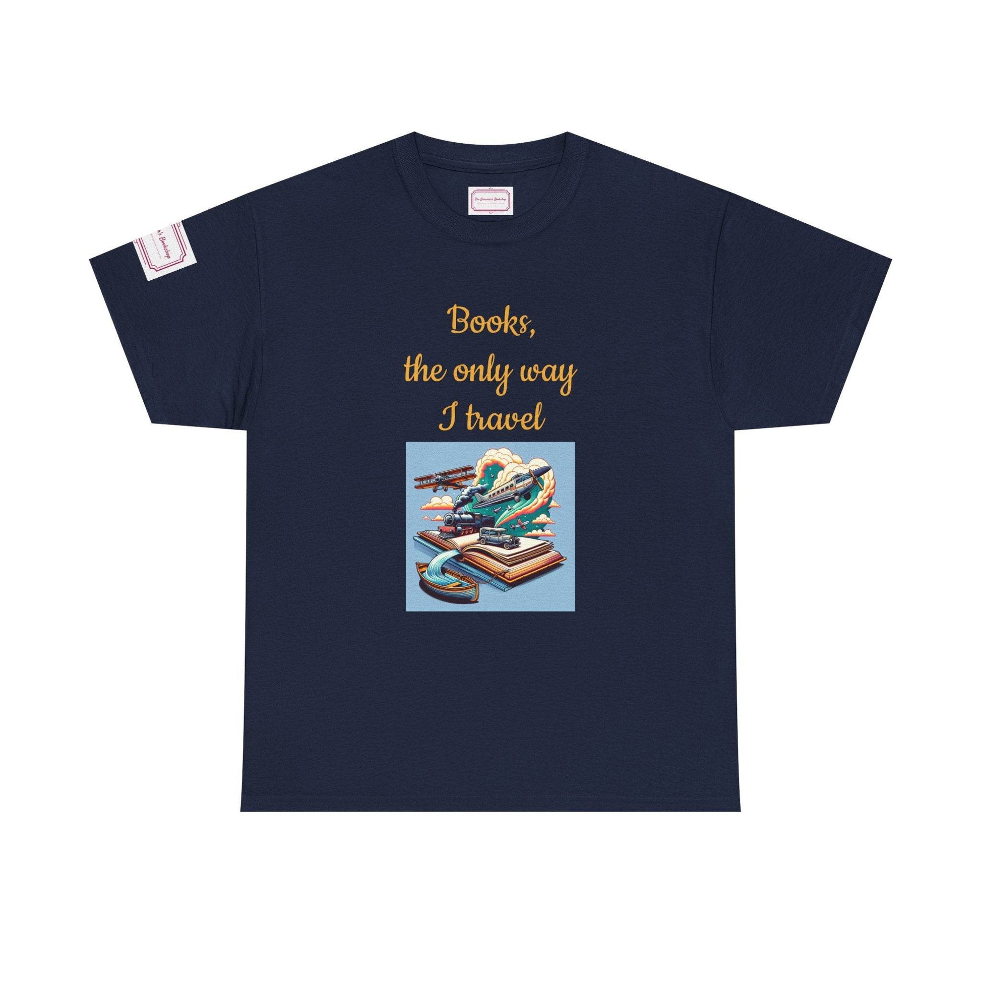 Travel - Unisex Heavy Cotton Tee - Perfect for Book Lovers - The Dreamer's Bookshop.