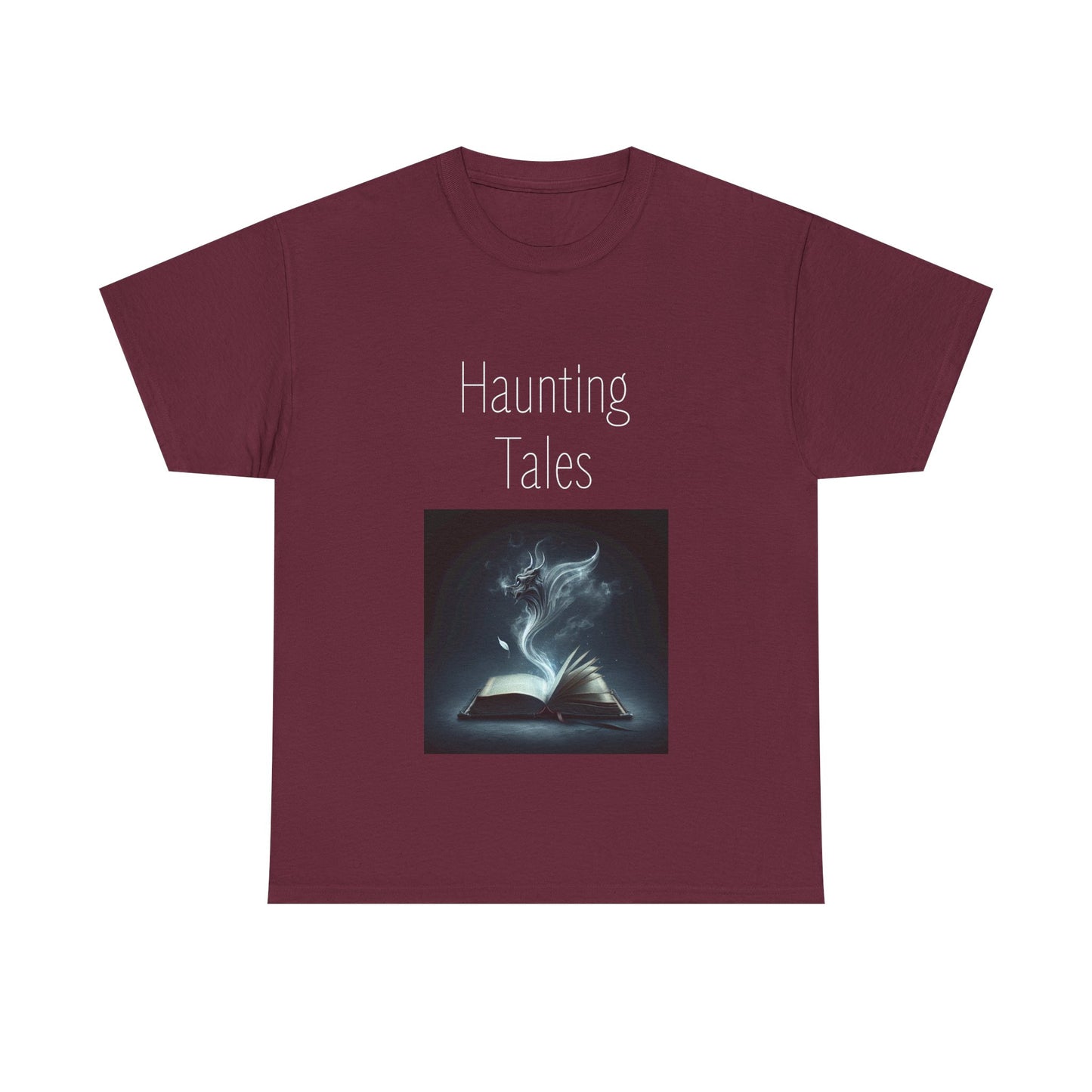 Book Lover's Unisex Heavy Cotton Tee - "Haunting Tales" - The Dreamer's Bookshop.