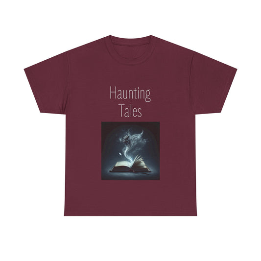 Book Lover's Unisex Heavy Cotton Tee - "Haunting Tales" - The Dreamer's Bookshop.