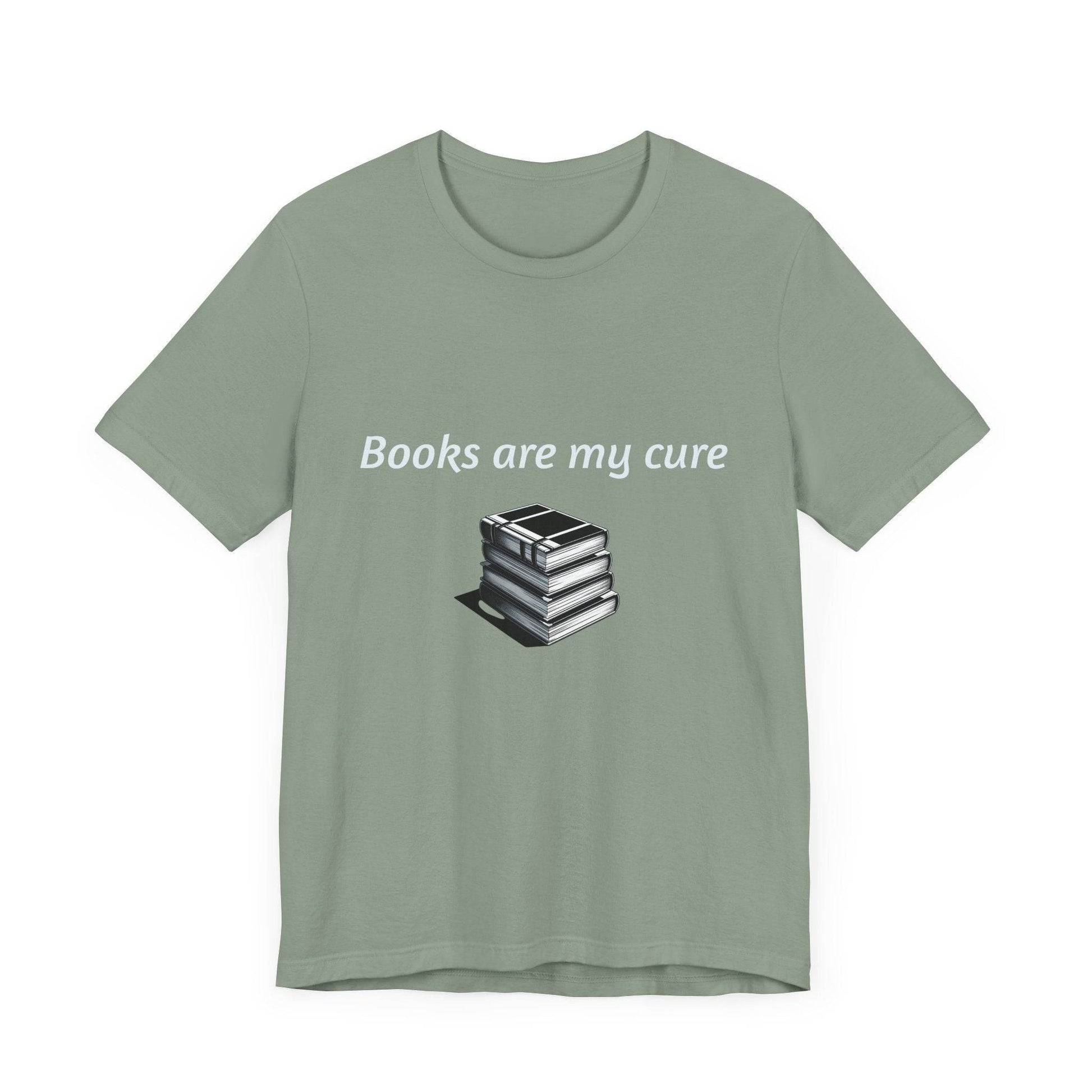 Inspirational Unisex Short Sleeve Tee - Books are my cure - The Dreamer's Bookshop.