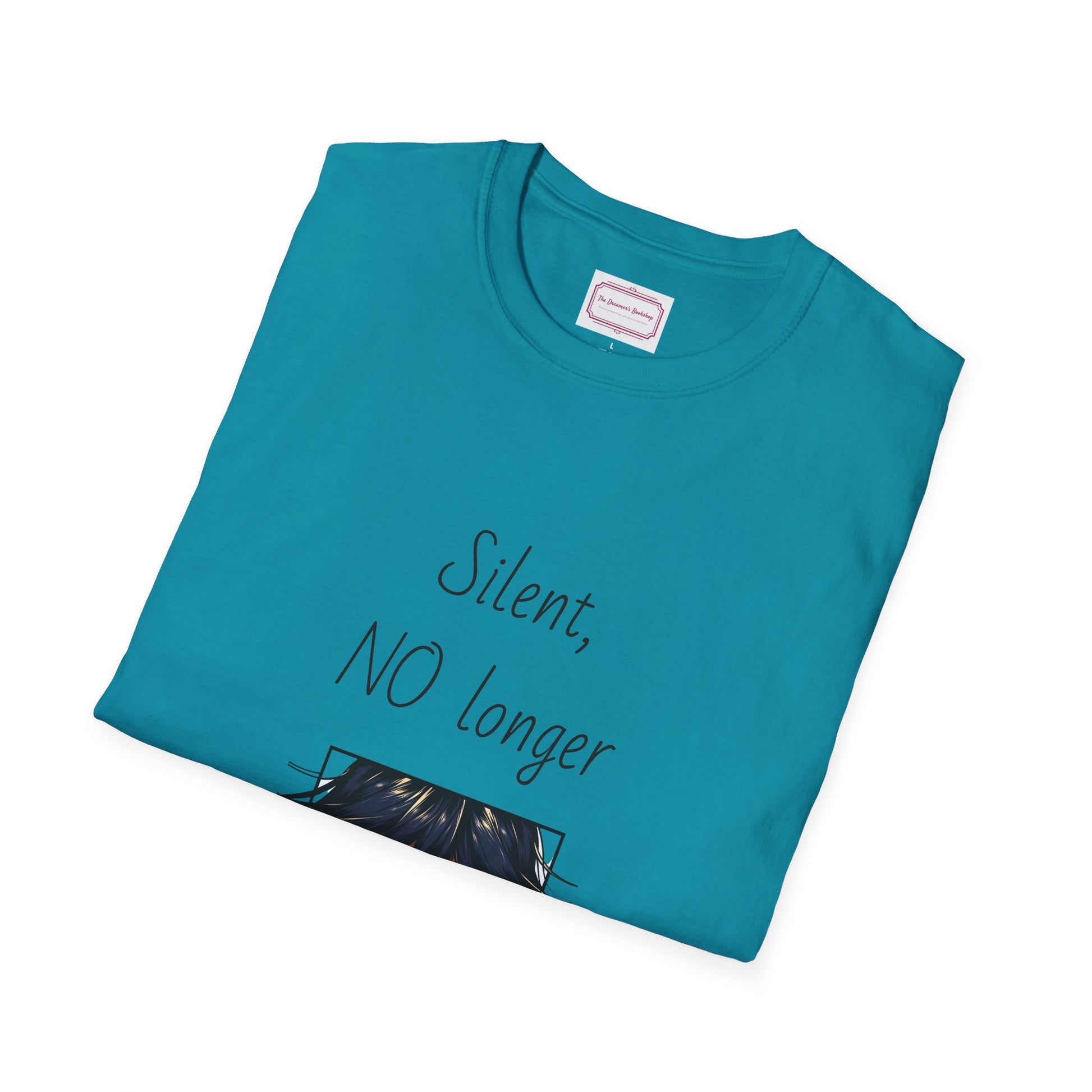 Inspirational Unisex Softstyle T-Shirt - "Silent, NO longer" - The Dreamer's Bookshop.
