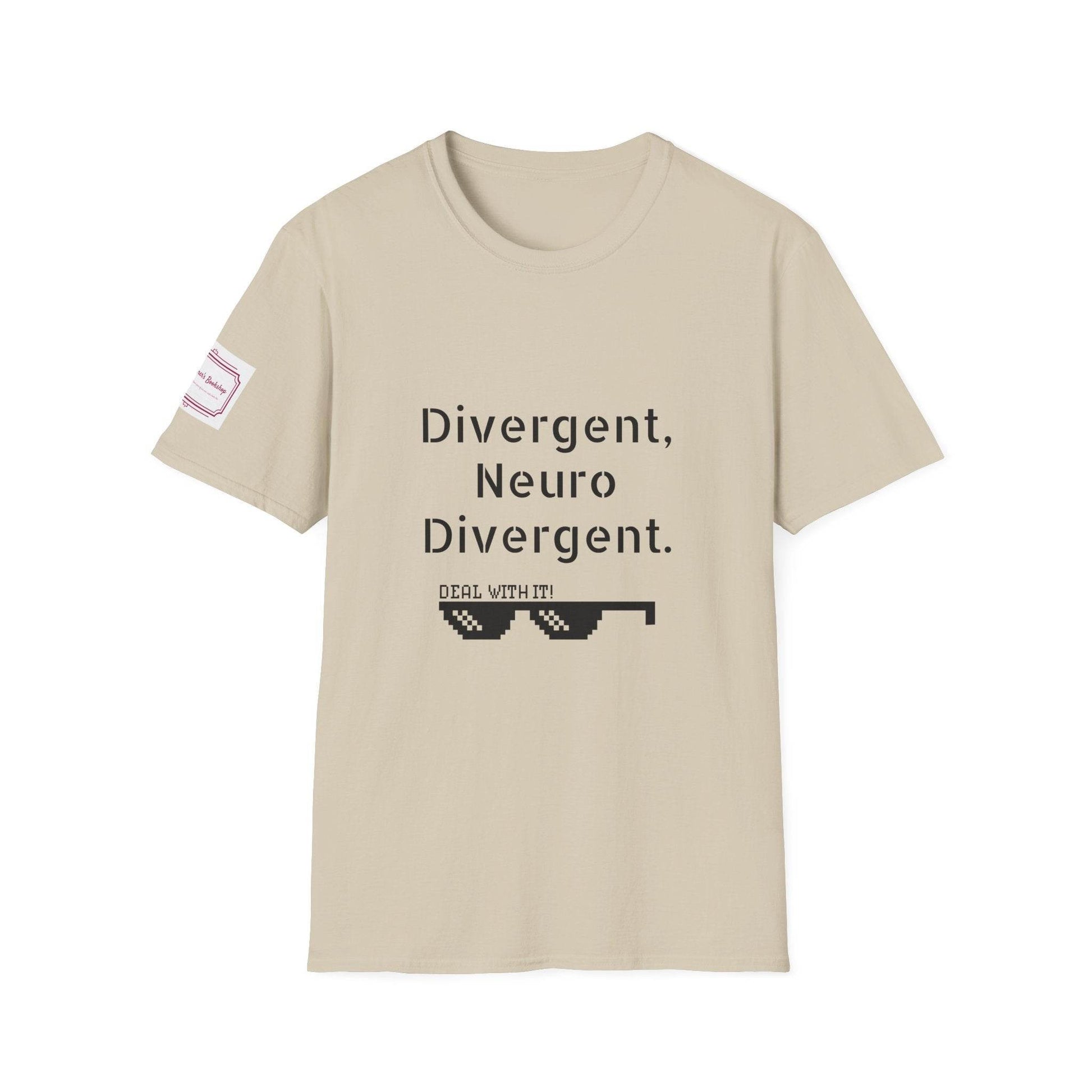 Divergent Neuro Divergent T-Shirt - Unisex Softstyle Tee for Neurodiversity Awareness - The Dreamer's Bookshop.