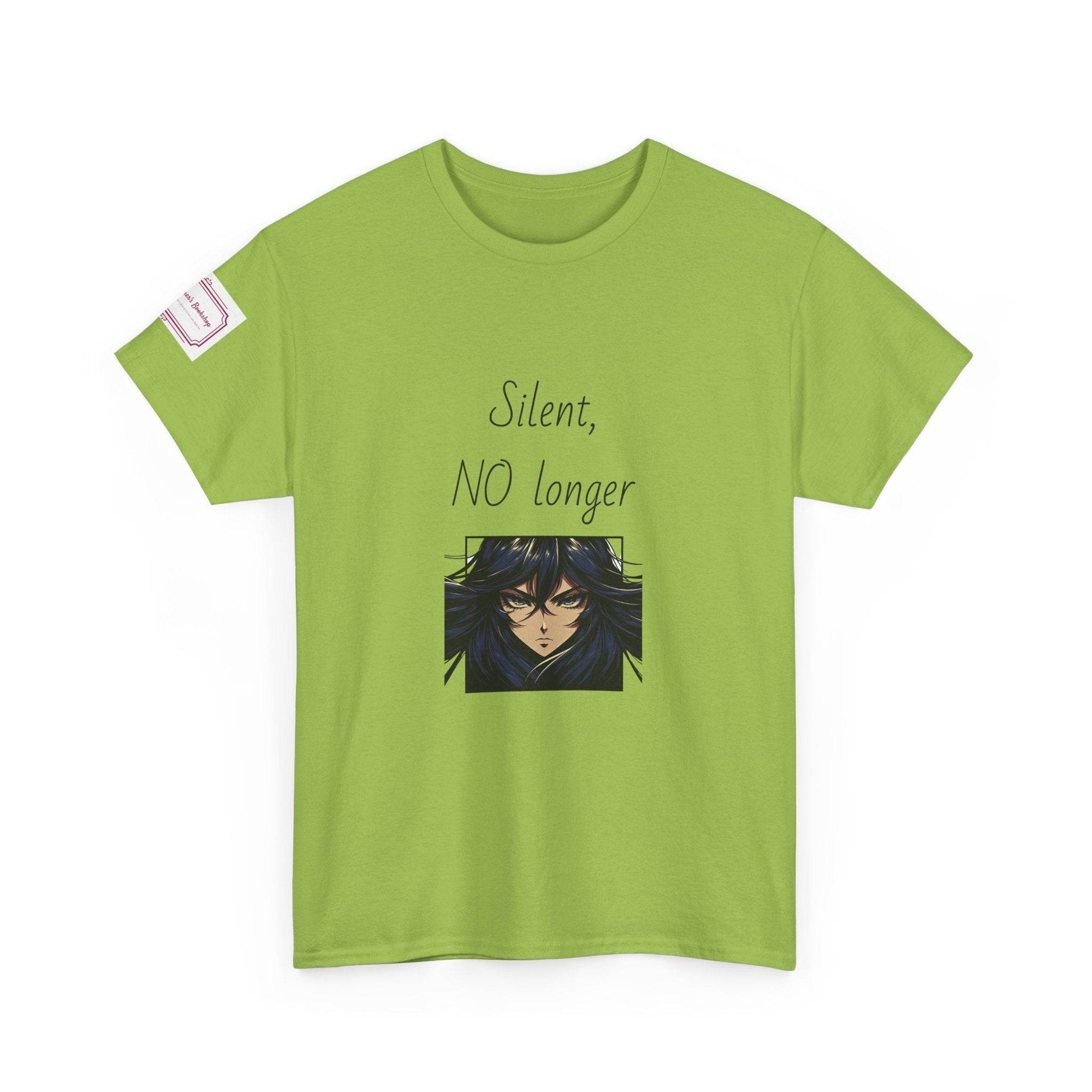 Silent, NO longer - Inspirational Unisex Heavy Cotton Tee - The Dreamer's Bookshop.