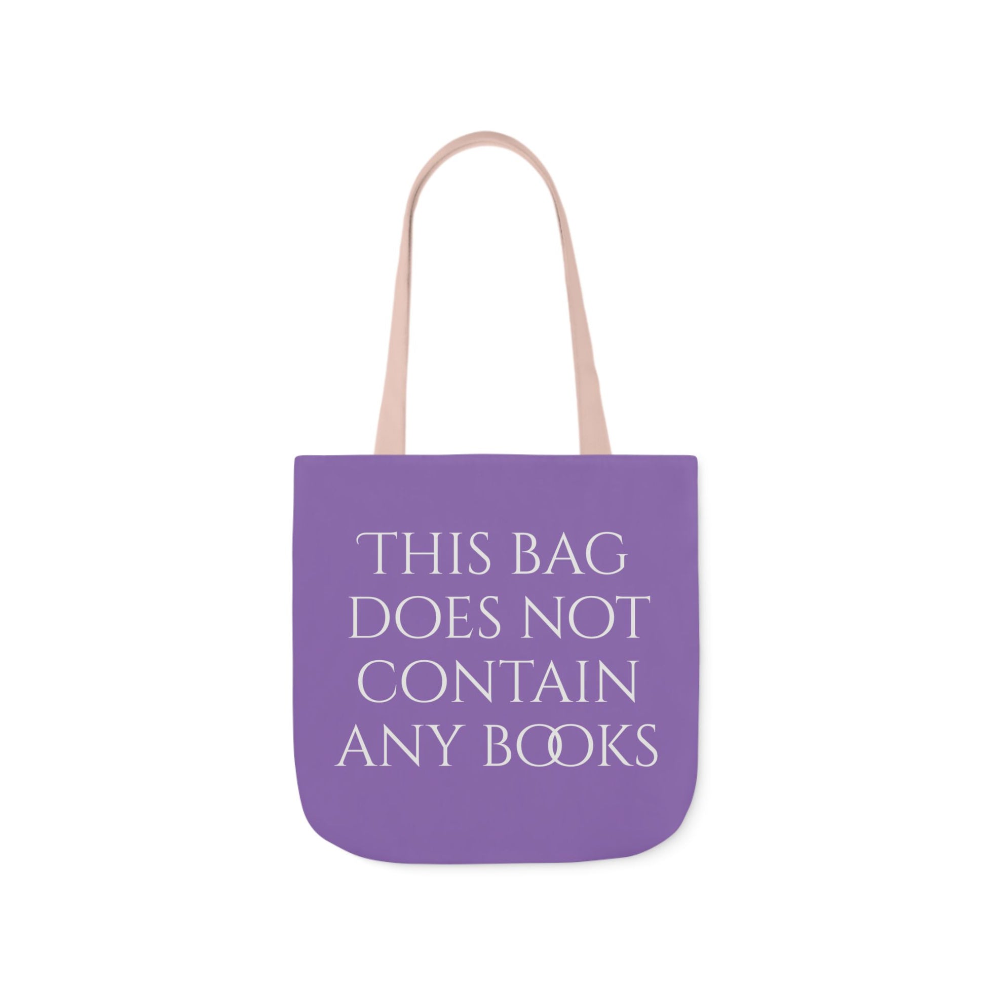 Funny Canvas Tote Bag - "This Bag Does Not Contain Any Books" - 5-Color Straps - The Dreamer's Bookshop.