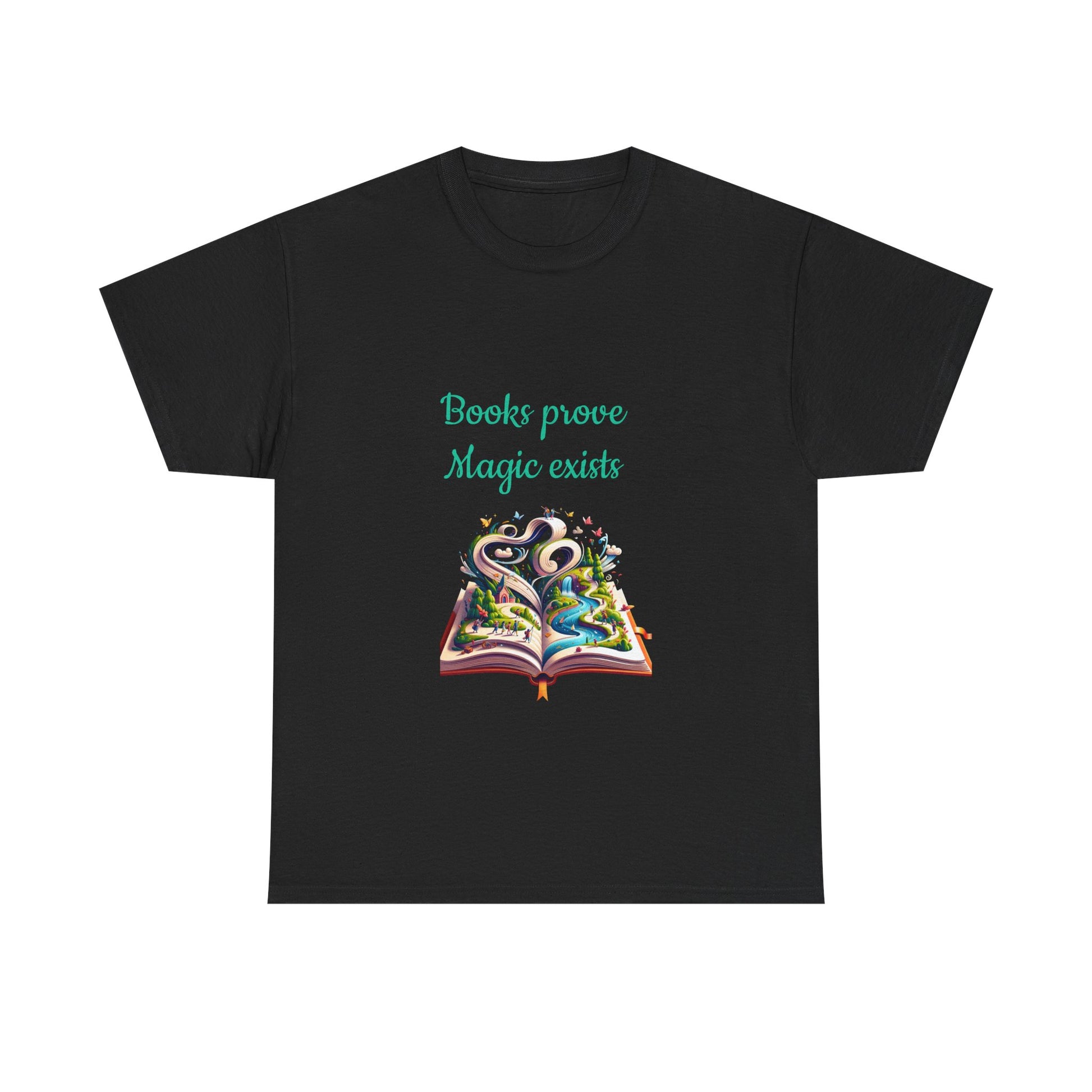 Book Lover's Unisex Heavy Cotton Tee - "Magic Exists" - The Dreamer's Bookshop.