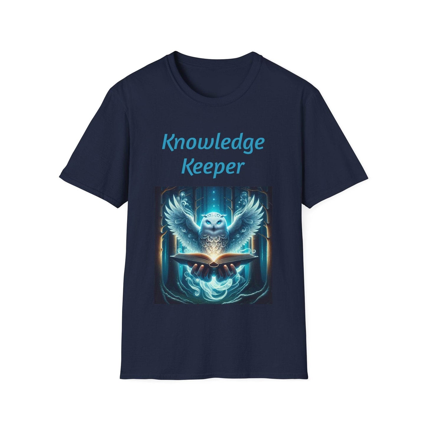 Knowledge Keeper Graphic T-Shirt - Unisex Softstyle Tee, Owl Design - Proud Reader - The Dreamer's Bookshop.