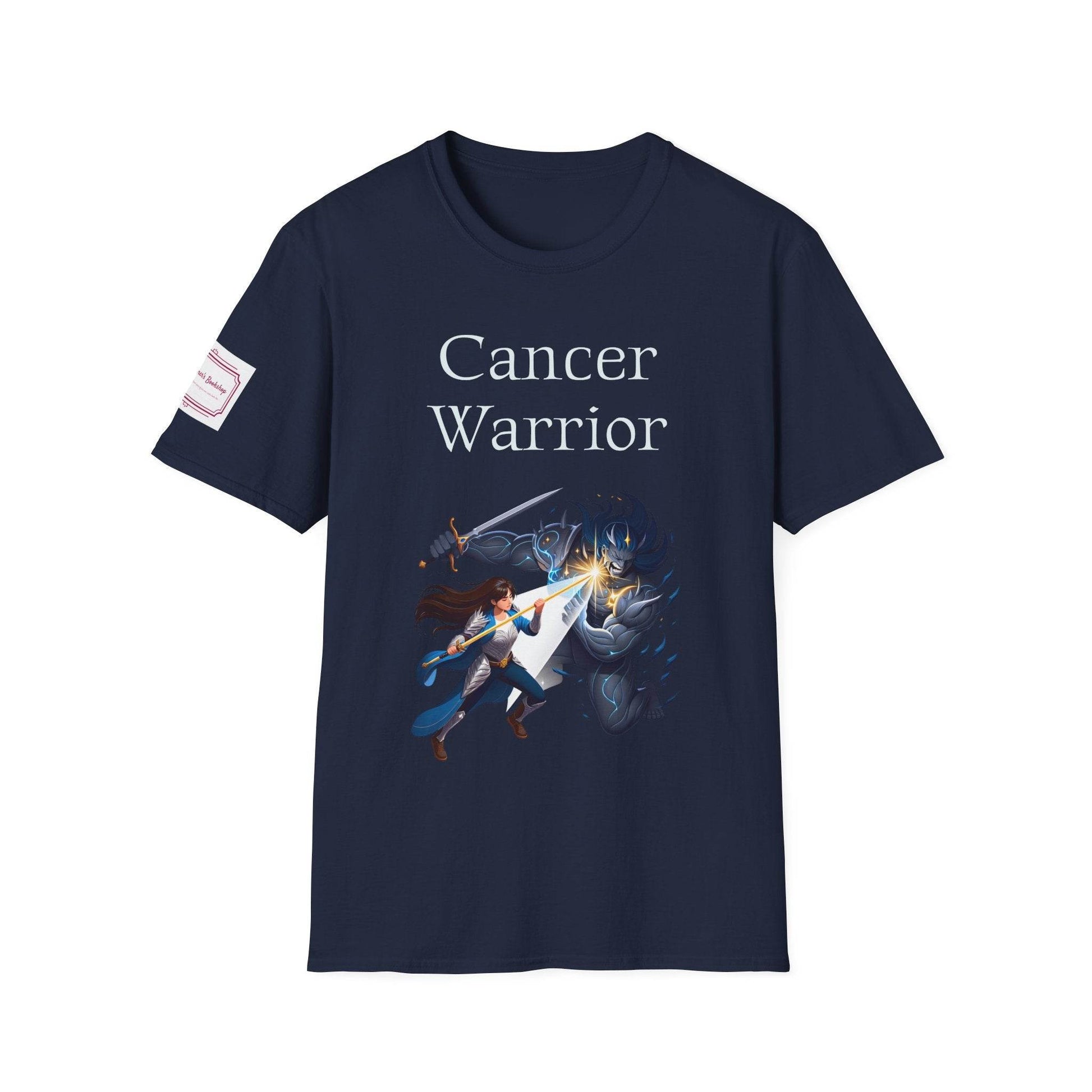 Cancer Warrior Unisex Softstyle T-Shirt - Empowering Graphic Tee for Women's Health Awarenes - The Dreamer's Bookshop.