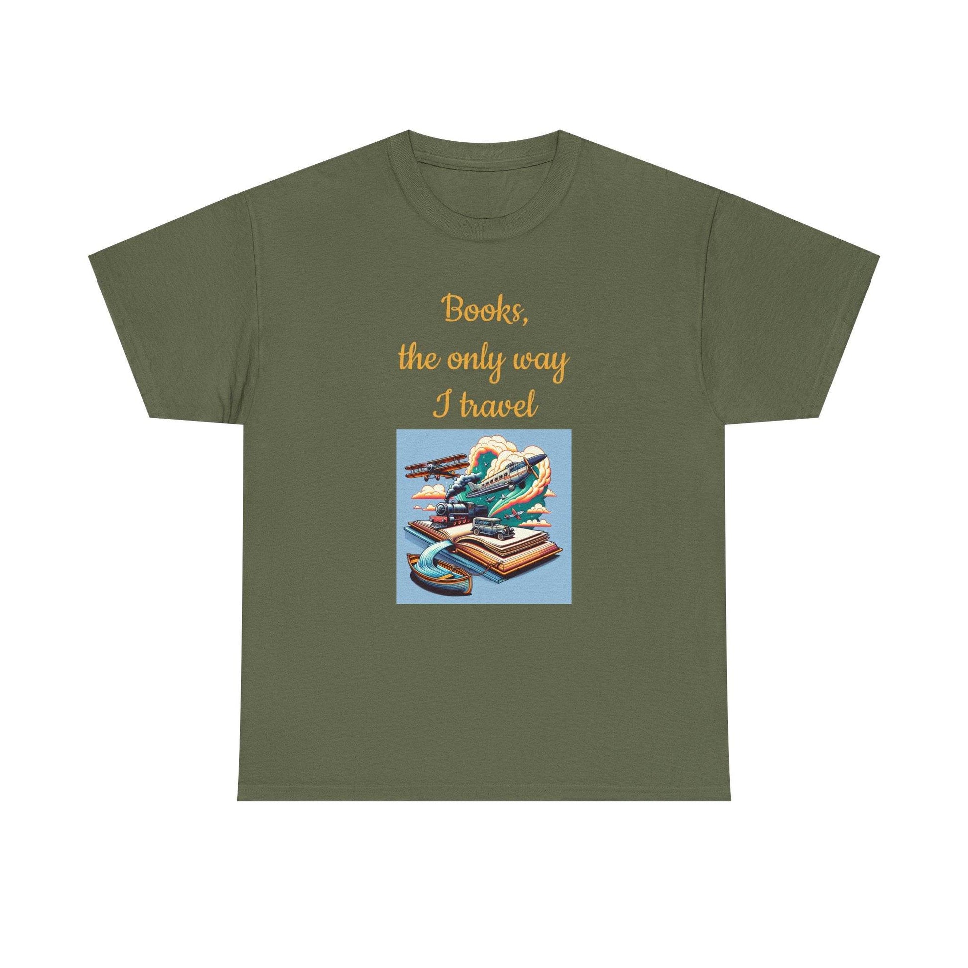 Travel - Unisex Heavy Cotton Tee for Book Lovers - The Dreamer's Bookshop.