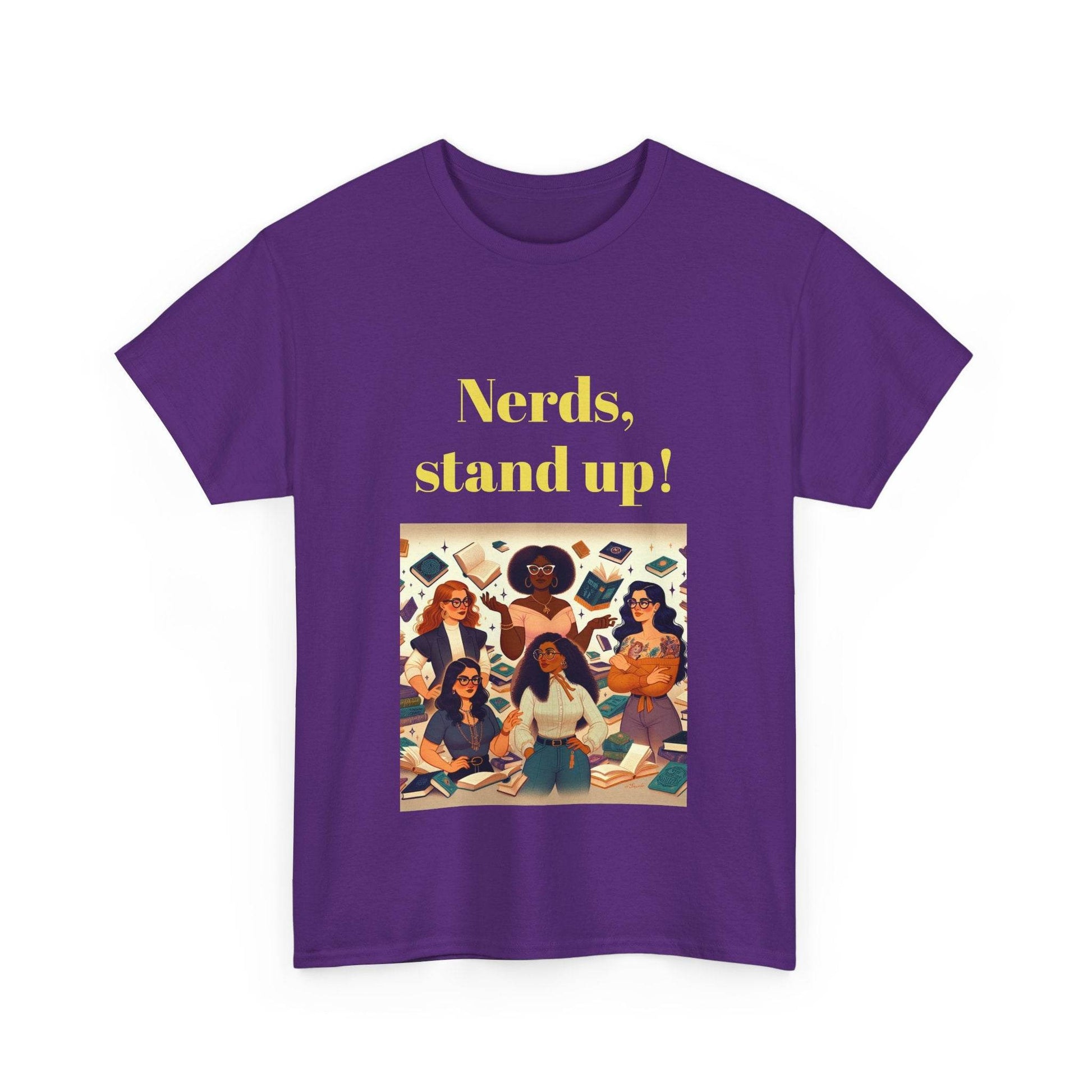 Nerds Stand Up - Unisex Heavy Cotton Tee - Book Lovers - The Dreamer's Bookshop.