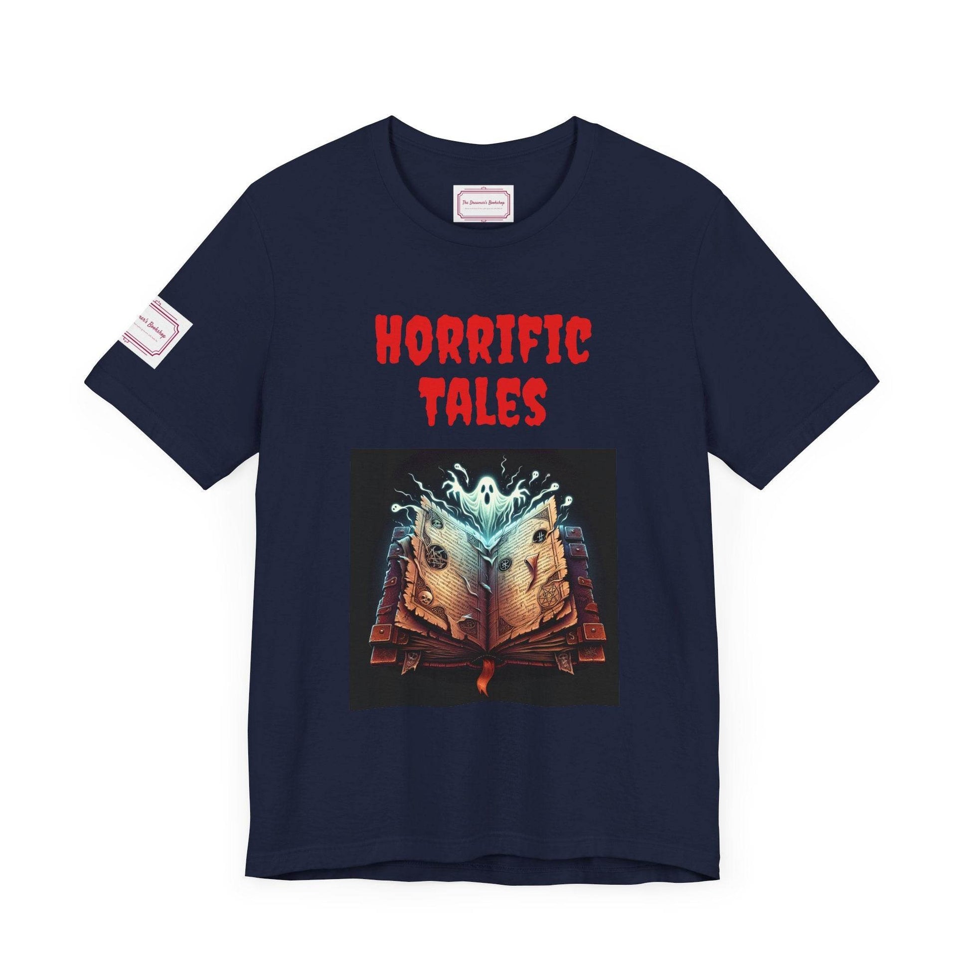 Horrific Tales Tee - Fun Short Sleeve Shirt for Writers & Book Lovers - The Dreamer's Bookshop.