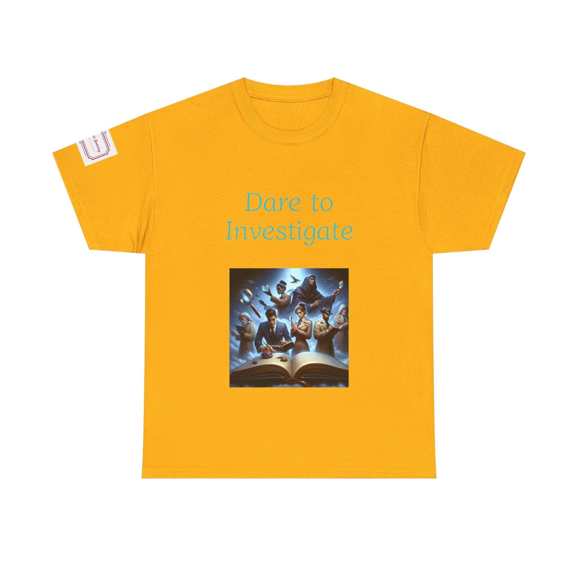 Investigate - Unisex Heavy Cotton Tee - Crime/Mystery Books - The Dreamer's Bookshop.