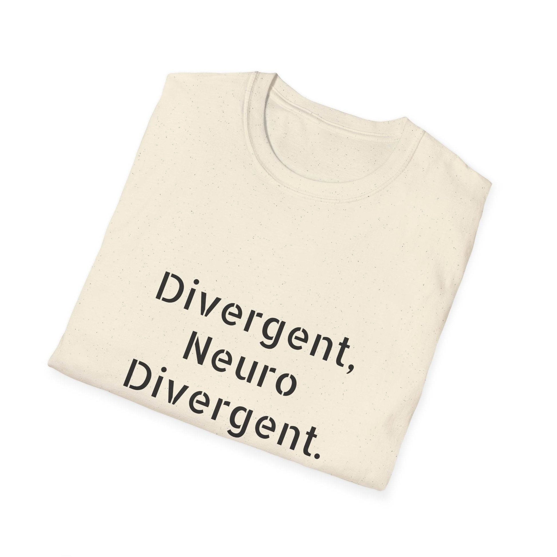 Divergent Neuro Divergent T-Shirt - Unisex Softstyle Tee for Neurodiversity Awareness - The Dreamer's Bookshop.