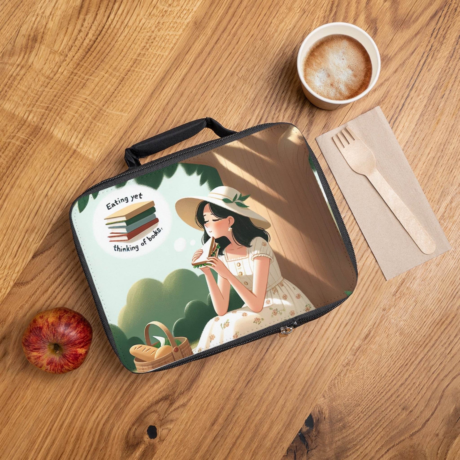 Chic Lunch Bag with Book Design – Perfect for Readers and Writers - The Dreamer's Bookshop.