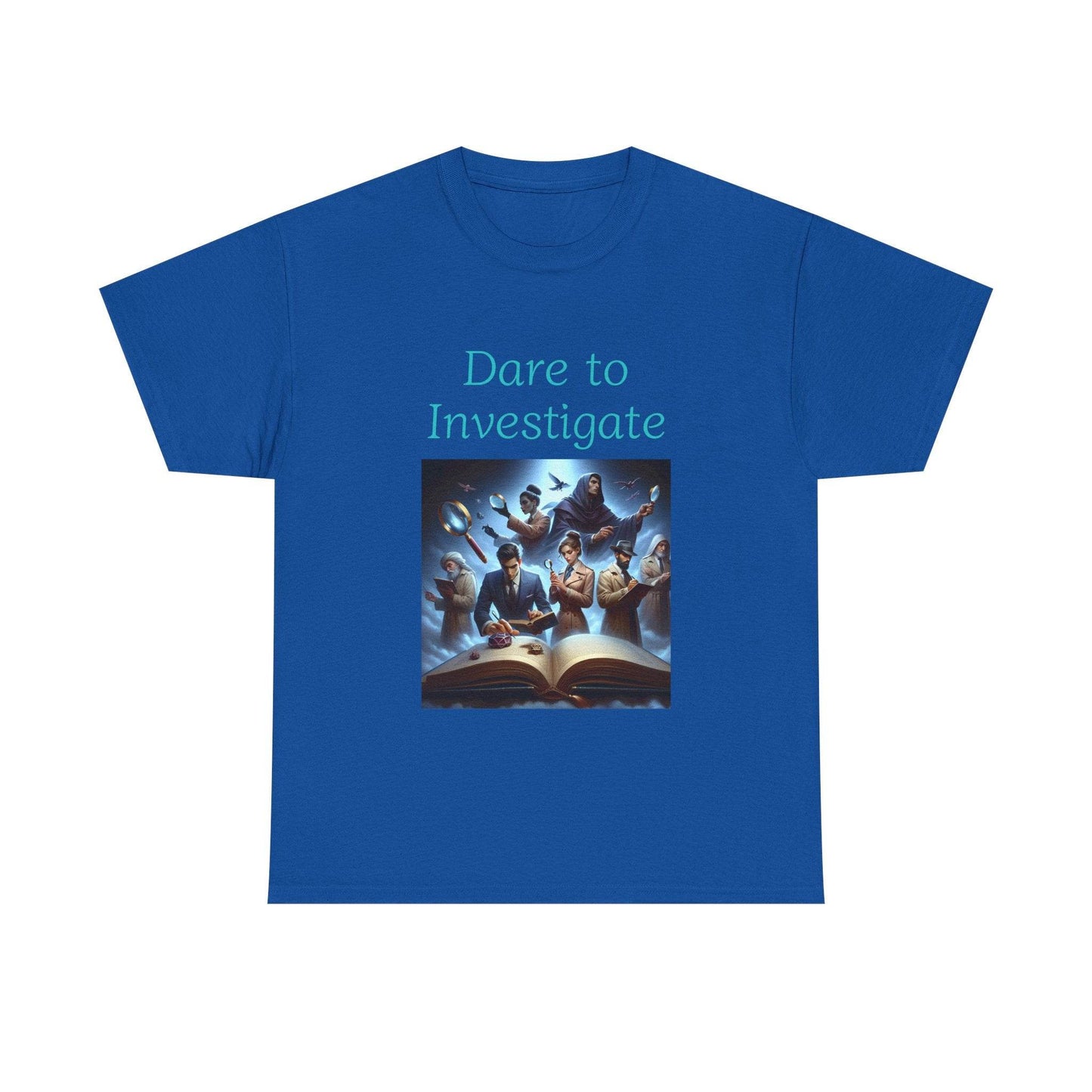 Investigate - Unisex Heavy Cotton Tee - Crime/Mystery Books - The Dreamer's Bookshop.