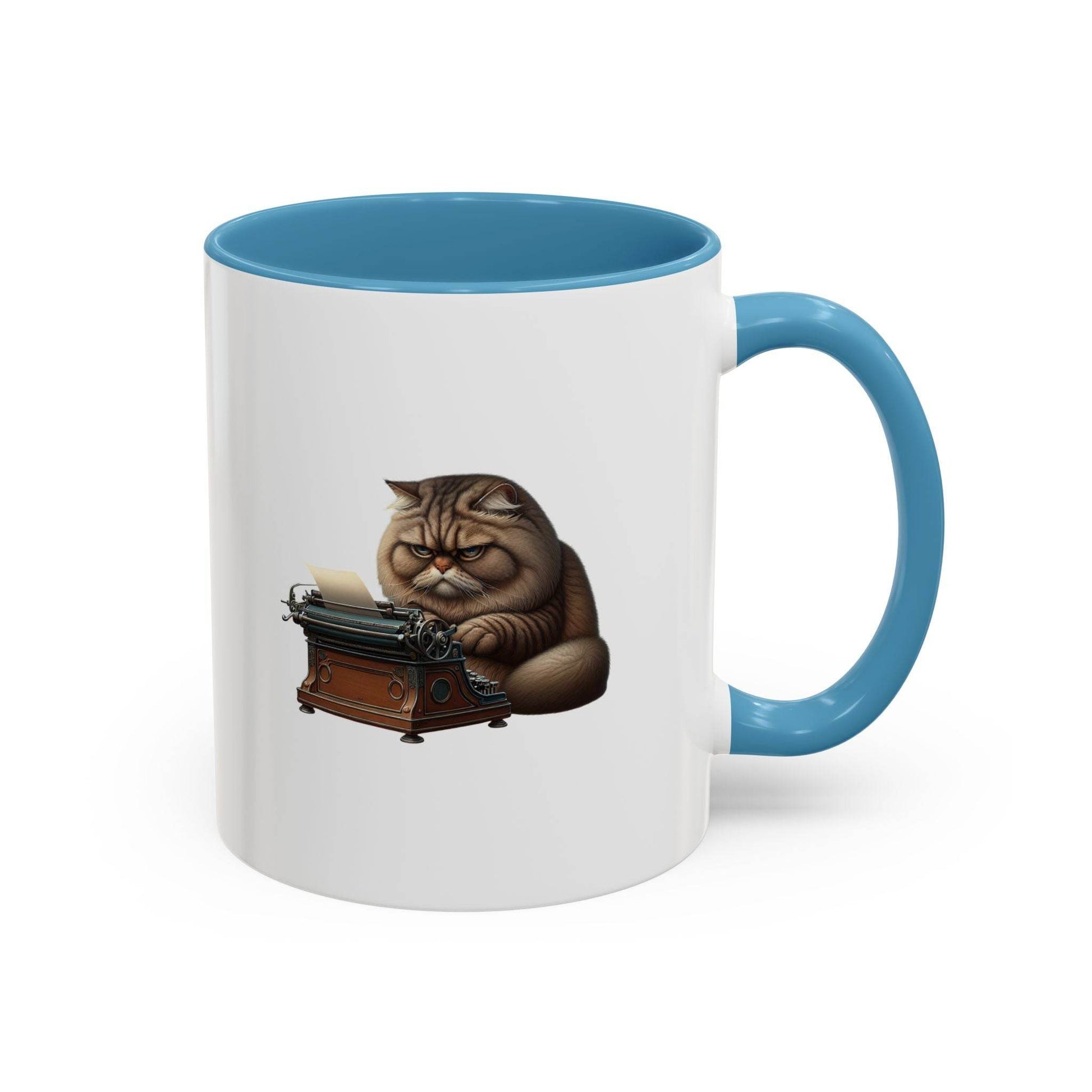 Grumpy Writer Cat Coffee Mug - Cute Gift for Book Lovers - The Dreamer's Bookshop.