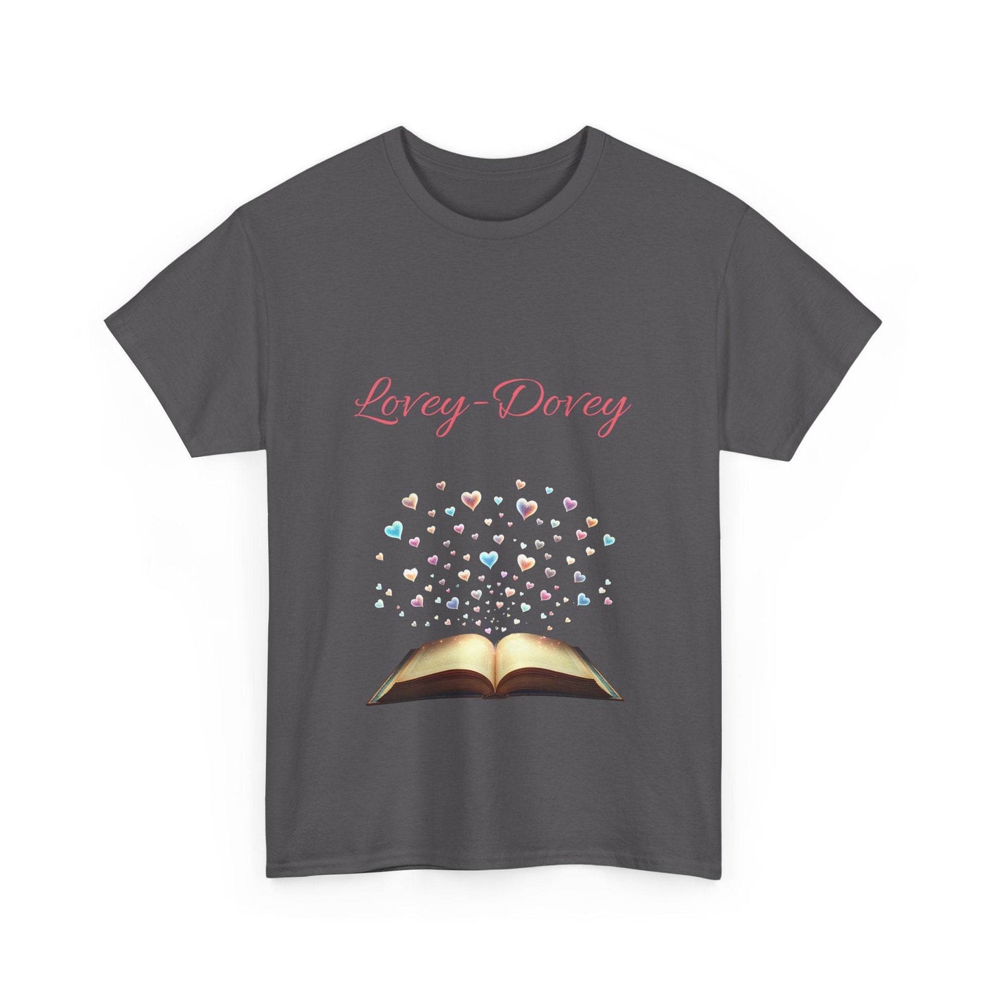 Lovey-Dovey - Unisex Heavy Cotton Tee - Sweet Romance - The Dreamer's Bookshop.