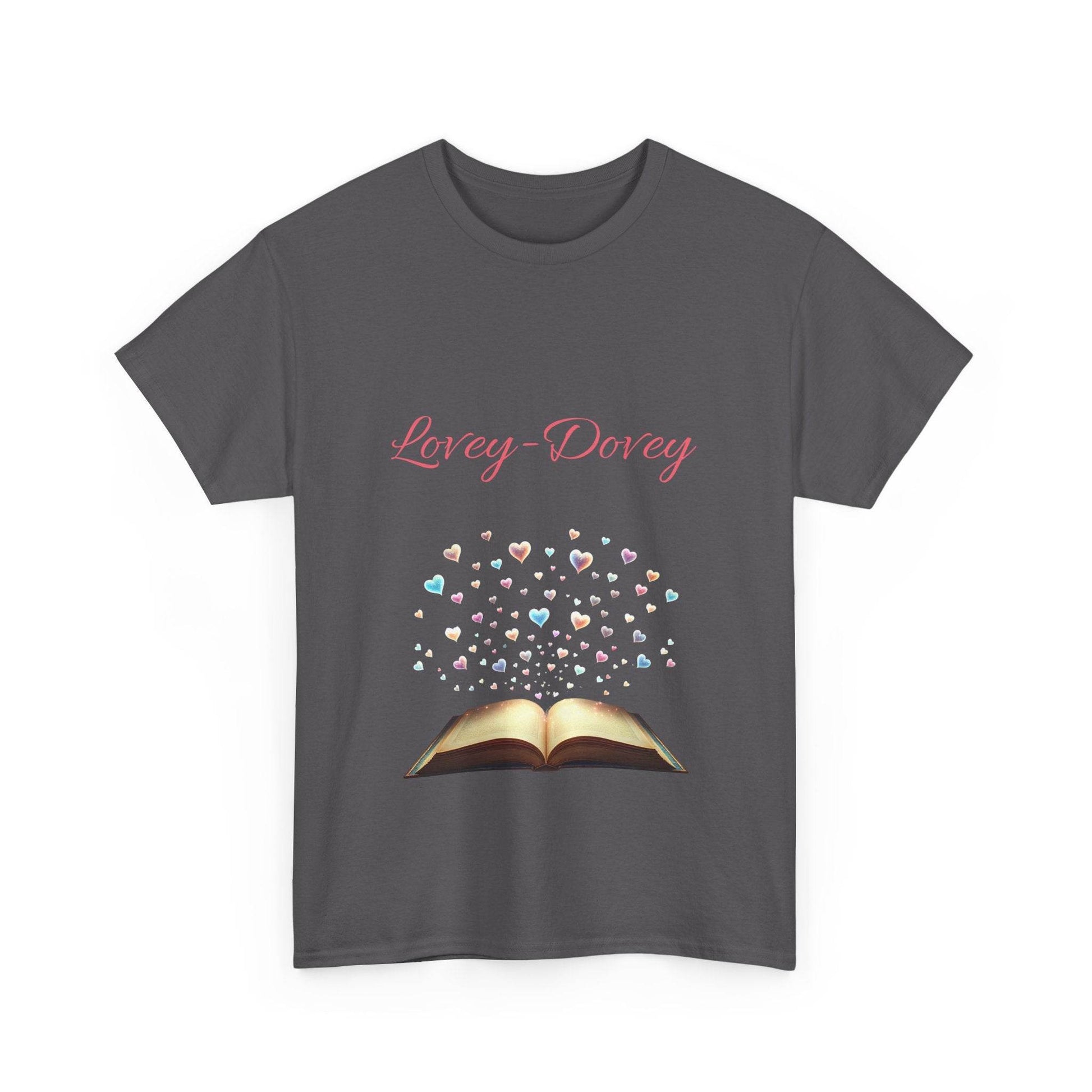Lovey-Dovey - Unisex Heavy Cotton Tee - Sweet Romance - The Dreamer's Bookshop.