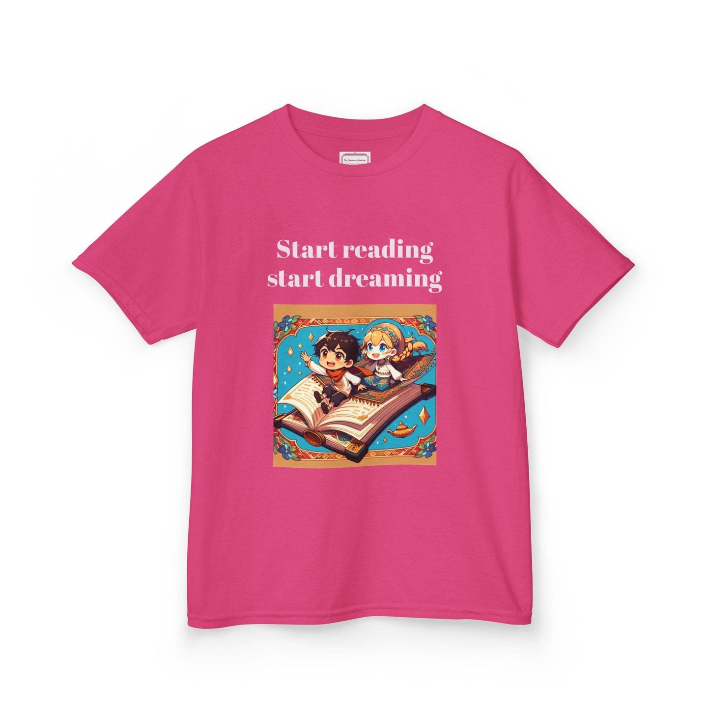 AU - Kids Heavy Cotton™ Tee - Start Reading Start Dreaming - Inspirational Youth T-Shirt - The Dreamer's Bookshop.