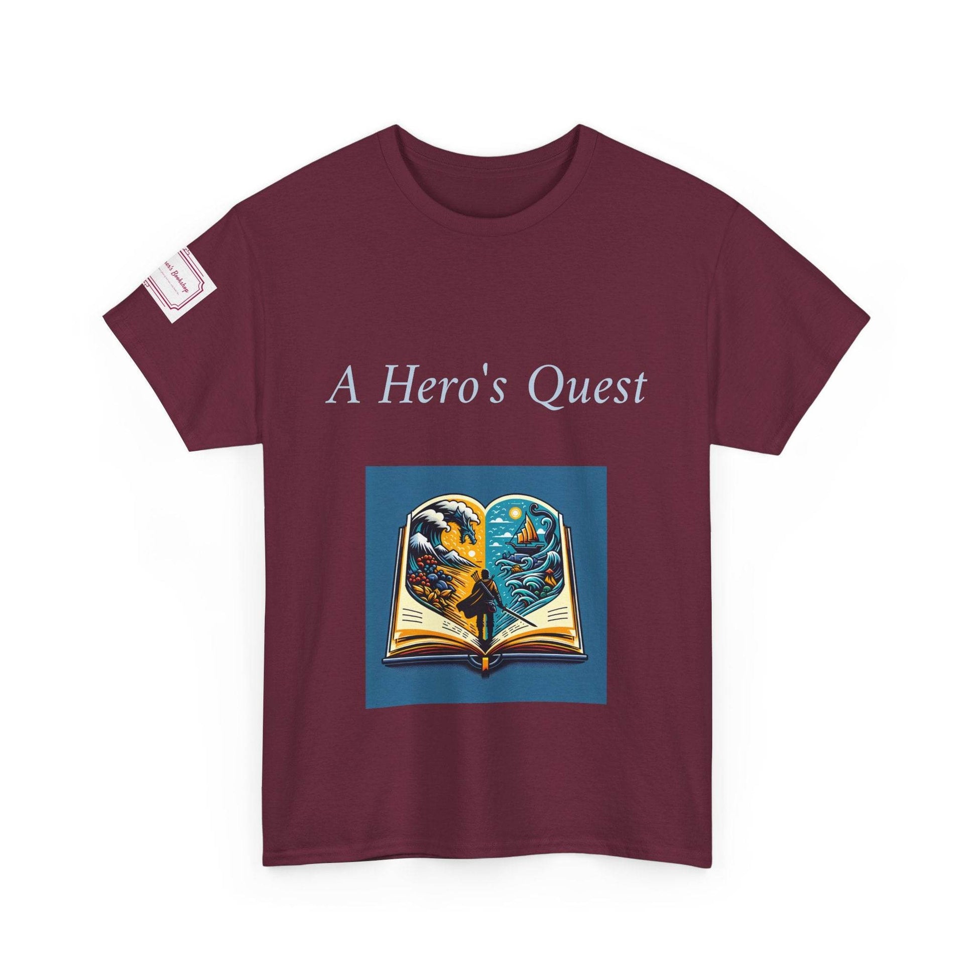 Adventure - Graphic Unisex Heavy Cotton Tee - Hero's Quest - The Dreamer's Bookshop.