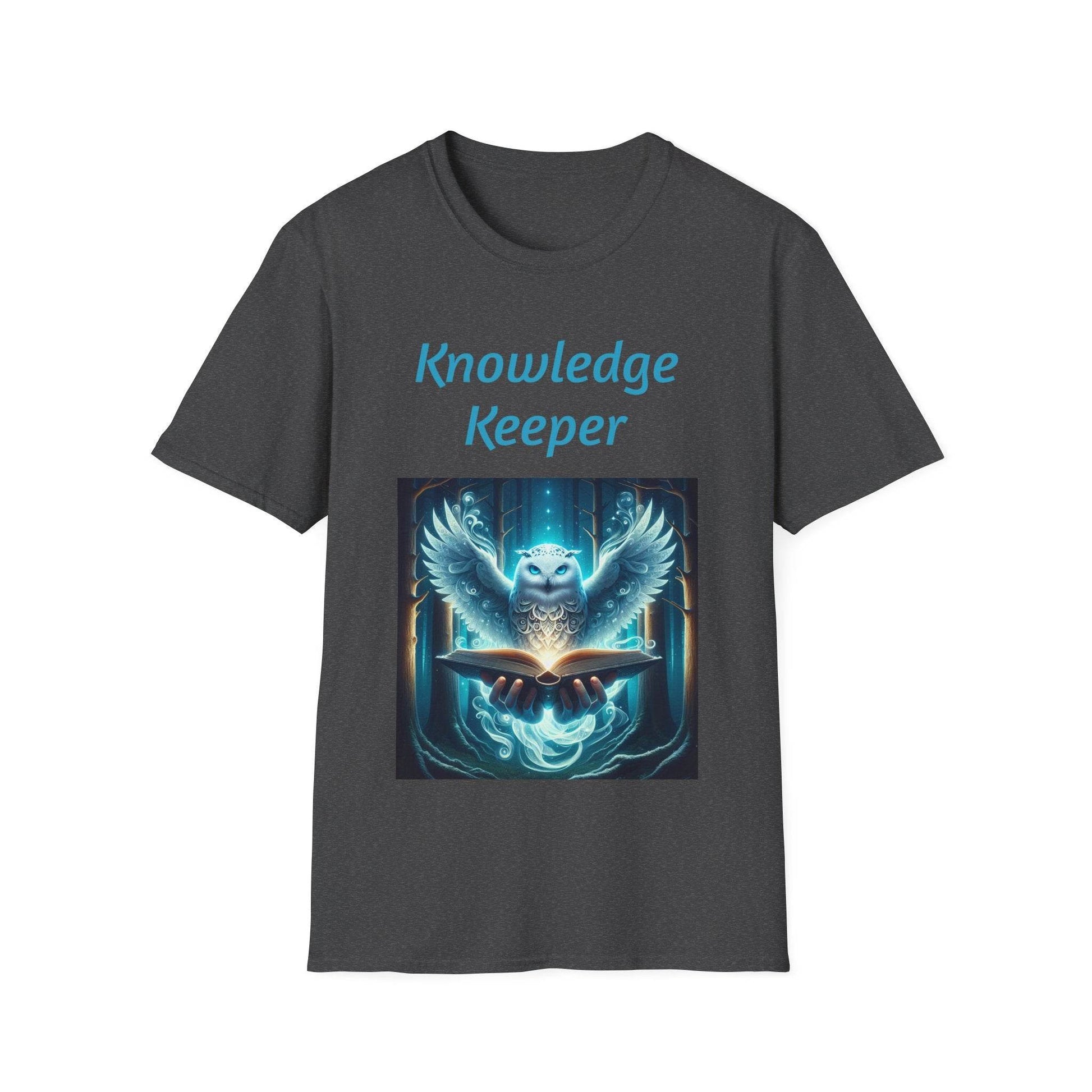 Knowledge Keeper Graphic T-Shirt - Unisex Softstyle Tee, Owl Design - Proud Reader - The Dreamer's Bookshop.