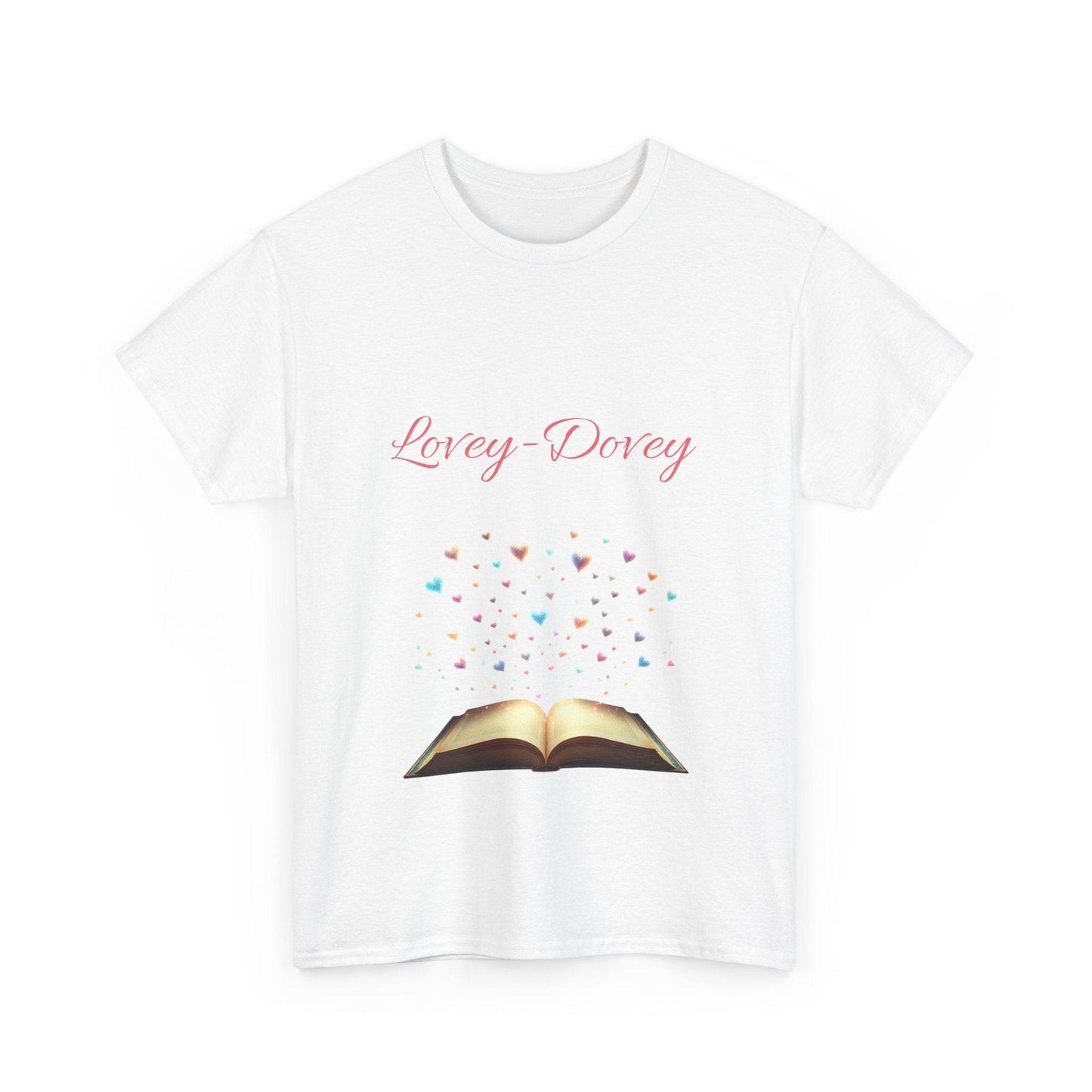 Lovey-Dovey - Unisex Heavy Cotton Tee - Sweet Romance - The Dreamer's Bookshop.