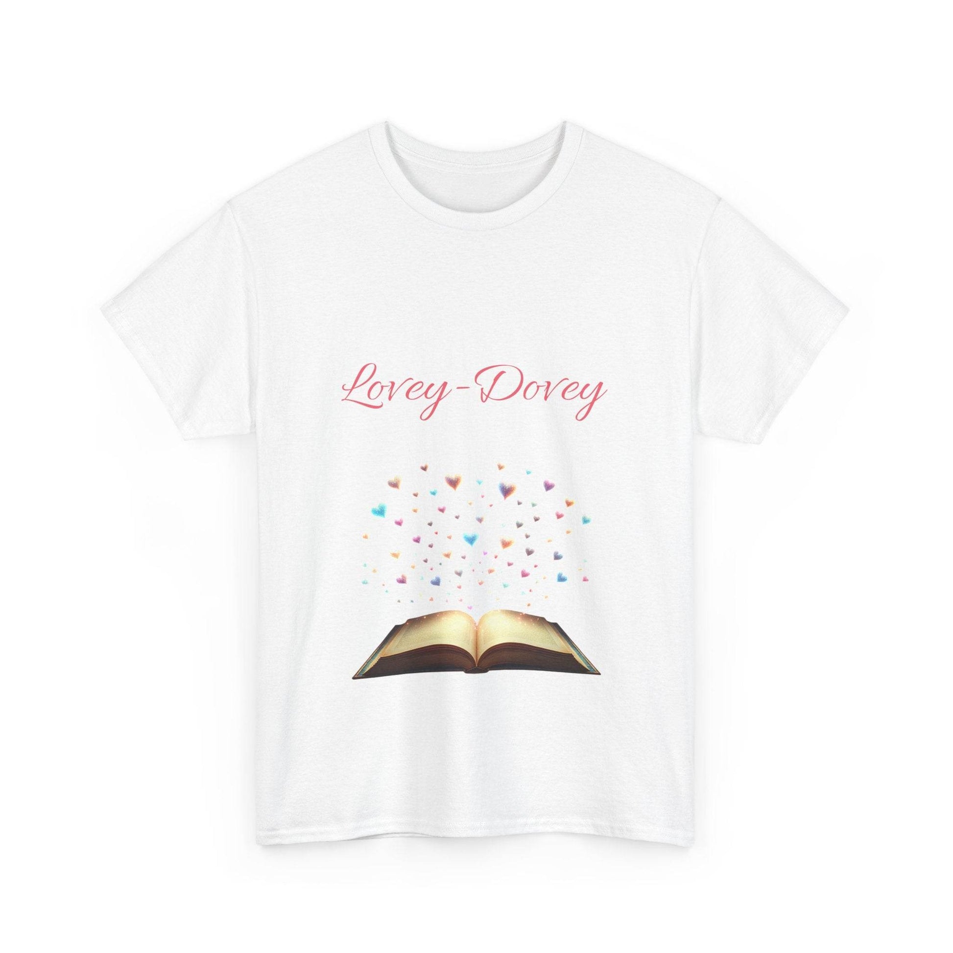 Lovey-Dovey - Unisex Heavy Cotton Tee - Sweet Romance - The Dreamer's Bookshop.