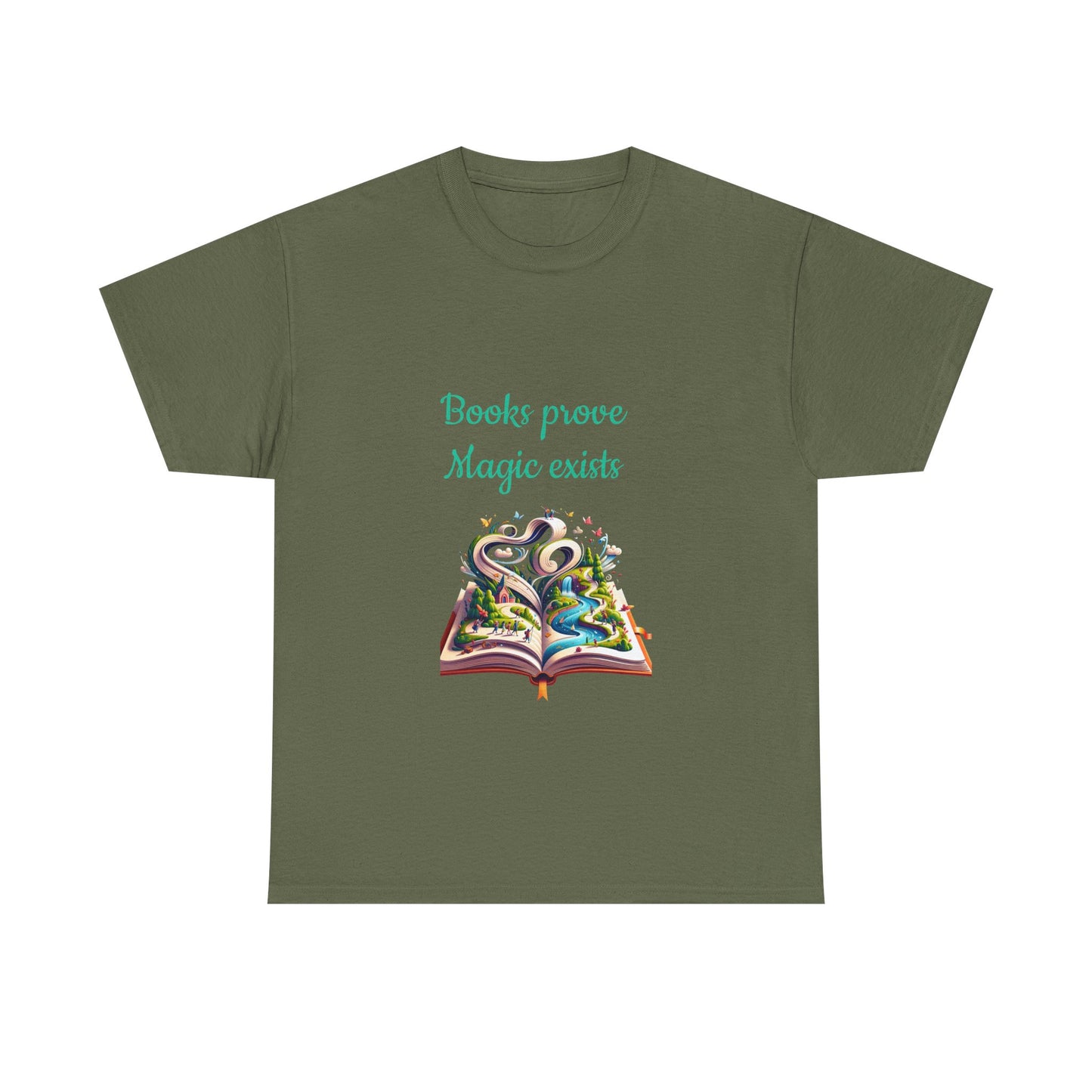 Book Lover's Unisex Heavy Cotton Tee - "Magic Exists" - The Dreamer's Bookshop.
