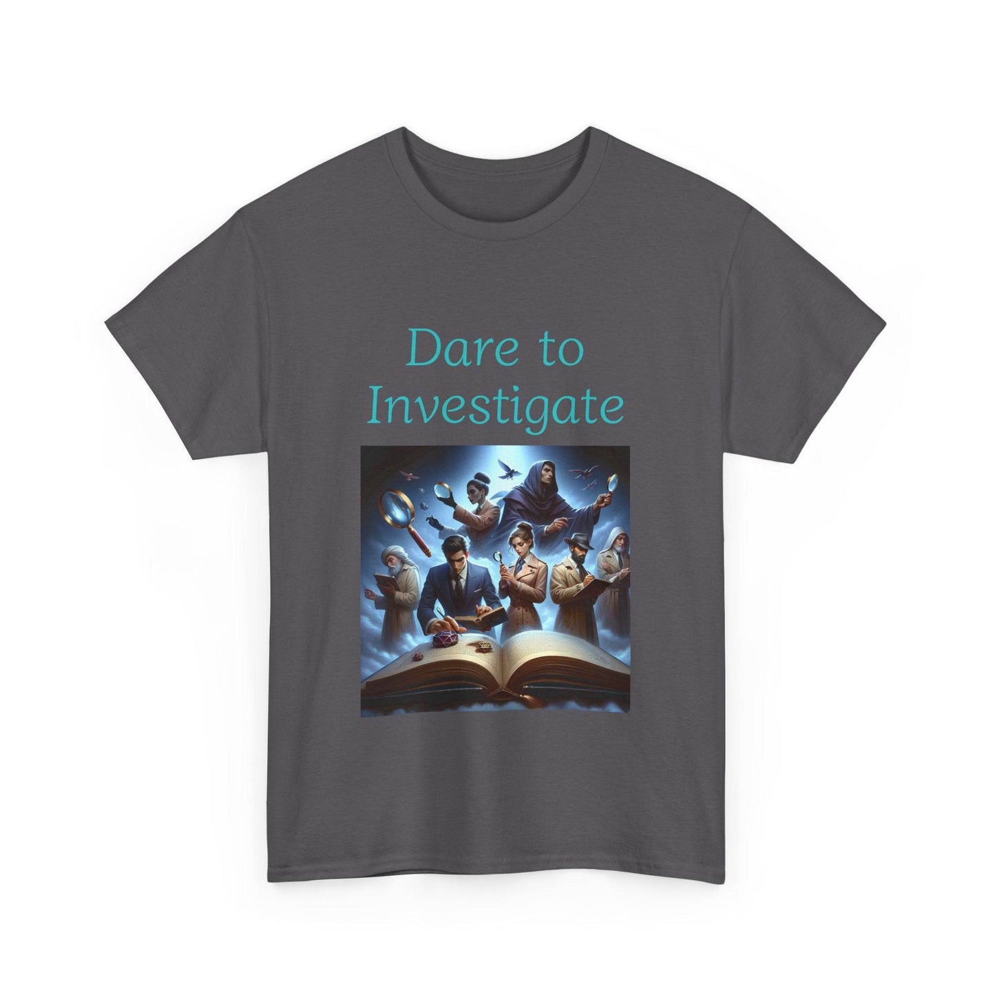 Investigate - Unisex Heavy Cotton Tee - Crime/Mystery Books - The Dreamer's Bookshop.