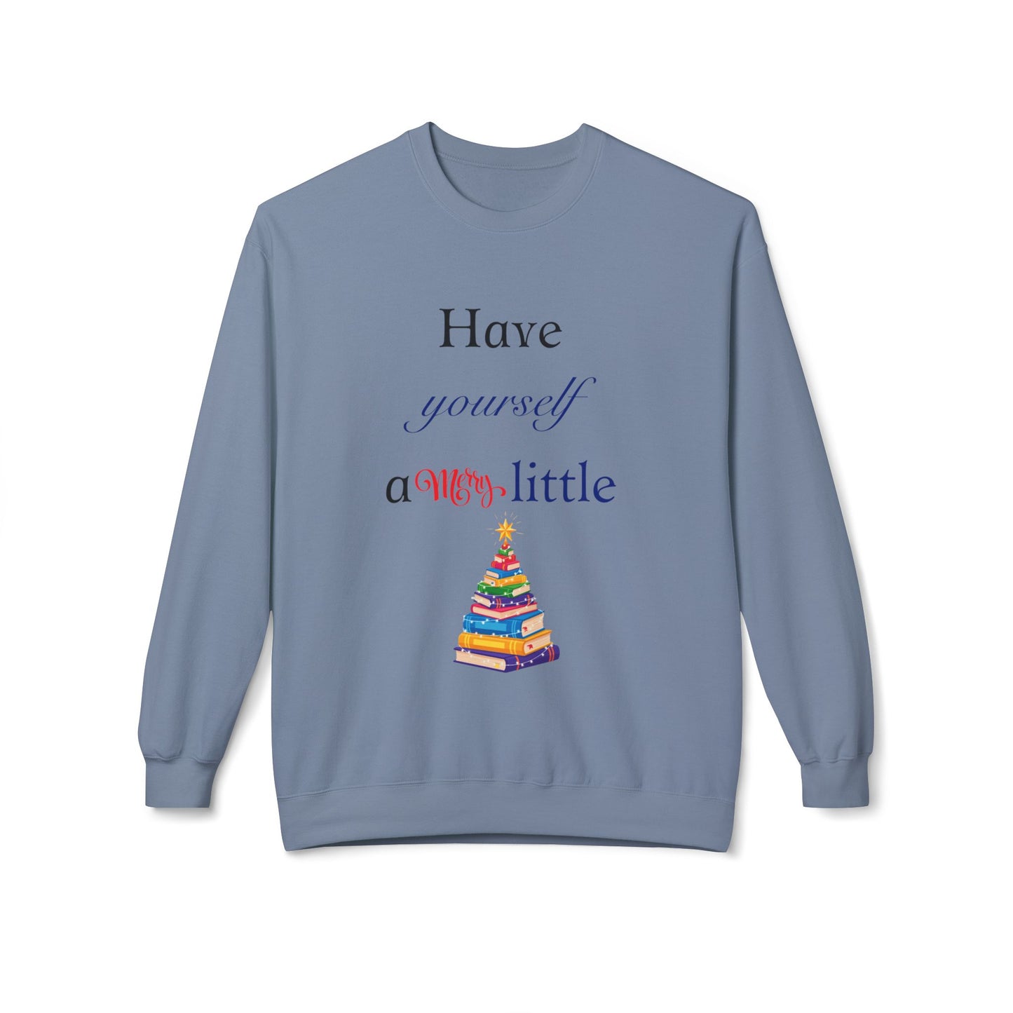 A Merry Little Bookmas - Fleece Crewneck Sweatshirt - Unisex Midweight