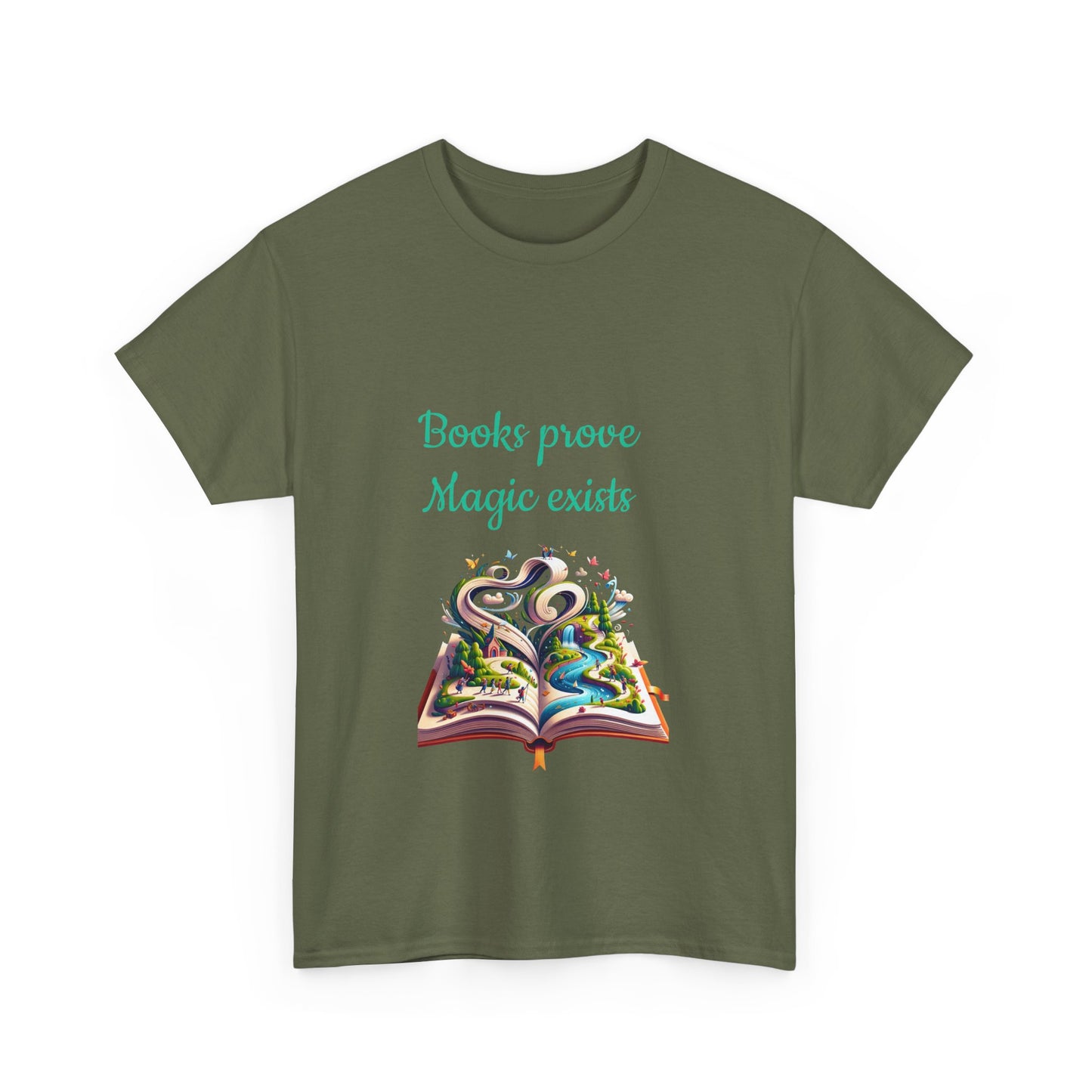 Book Lover's Unisex Heavy Cotton Tee - "Magic Exists" - The Dreamer's Bookshop.