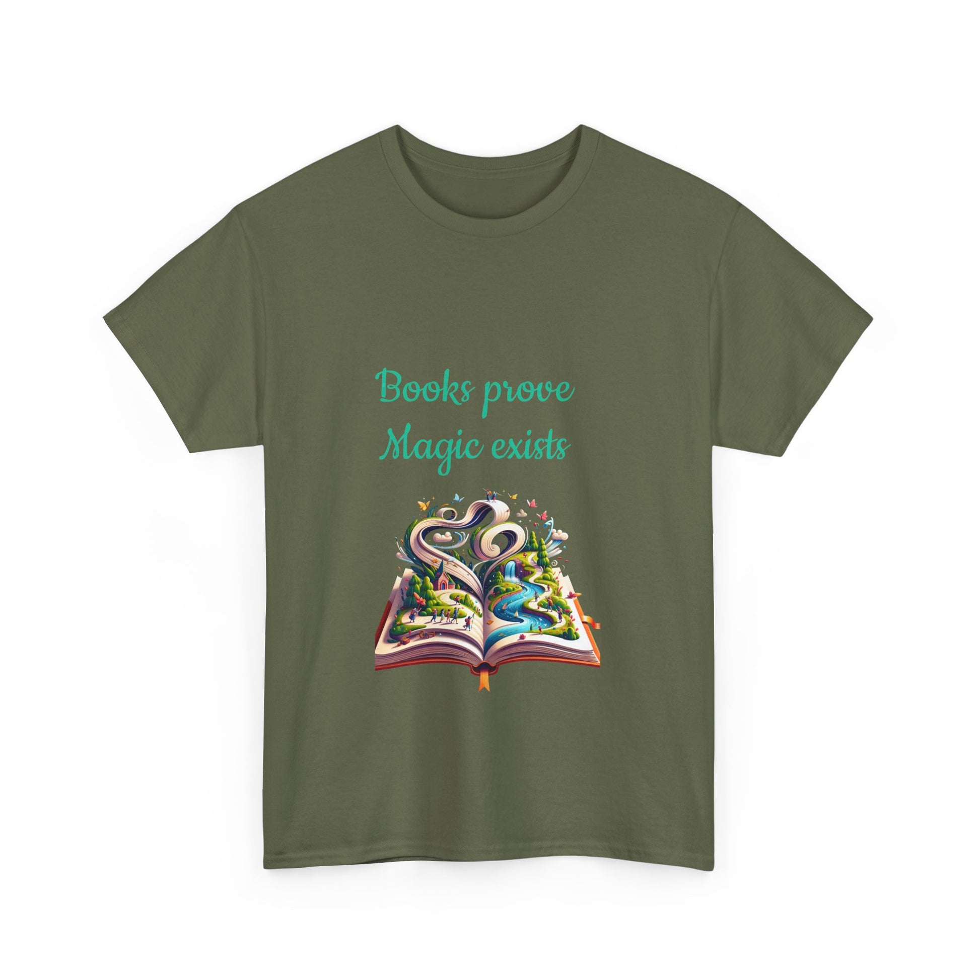 Book Lover's Unisex Heavy Cotton Tee - "Magic Exists" - The Dreamer's Bookshop.