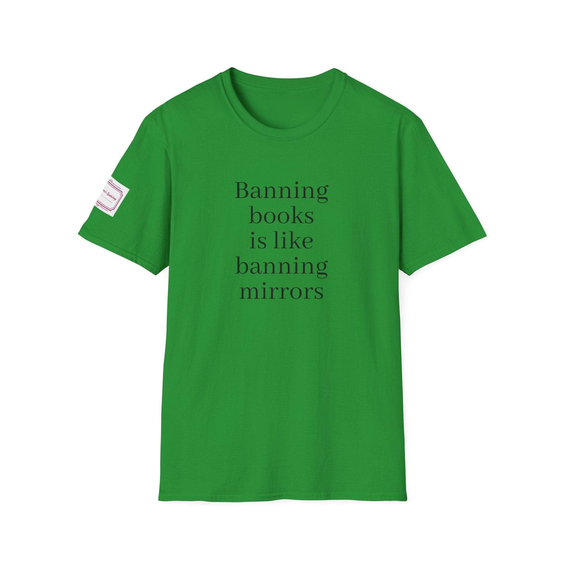 Inspirational Unisex Softstyle T-Shirt - 'Banning Books' Motivational Design - The Dreamer's Bookshop.