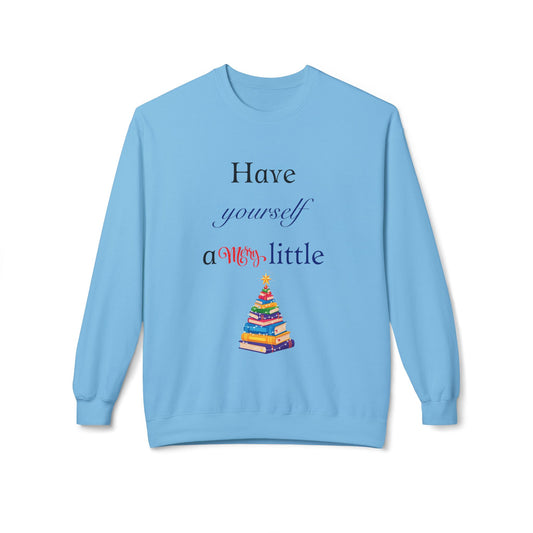 A Merry Little Bookmas - Fleece Crewneck Sweatshirt - Unisex Midweight
