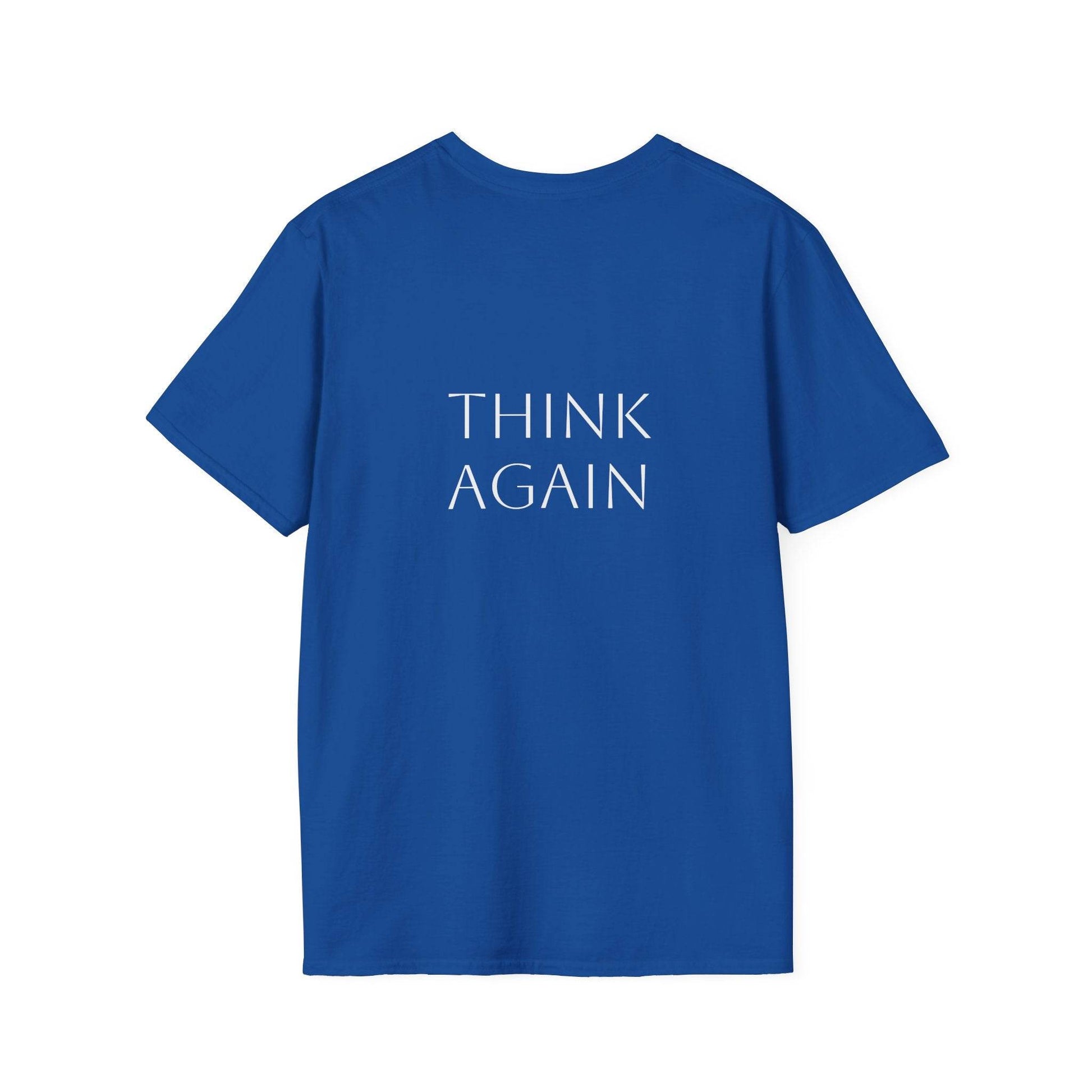 Unisex Softstyle T-Shirt - 'Think Again' - The Dreamer's Bookshop.