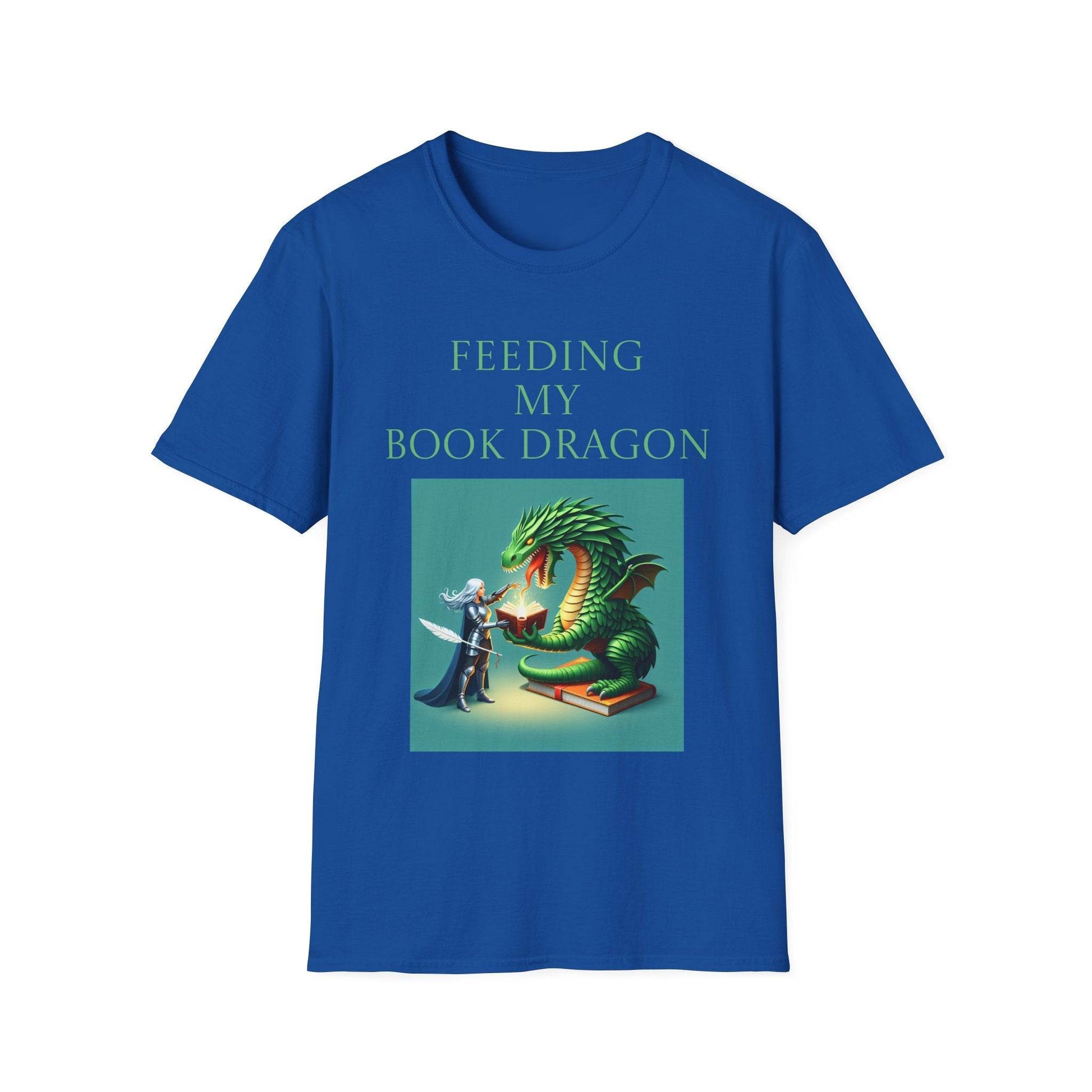 Unisex Softstyle T-Shirt - 'Book Dragon' - The Dreamer's Bookshop.