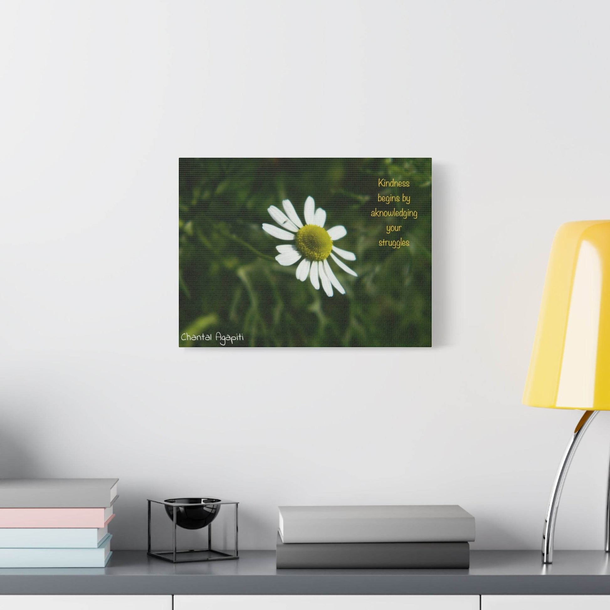 Inspirational Canvas Wall Art - Kindness Begins by Acknowledging Your Struggles - The Dreamer's Bookshop.