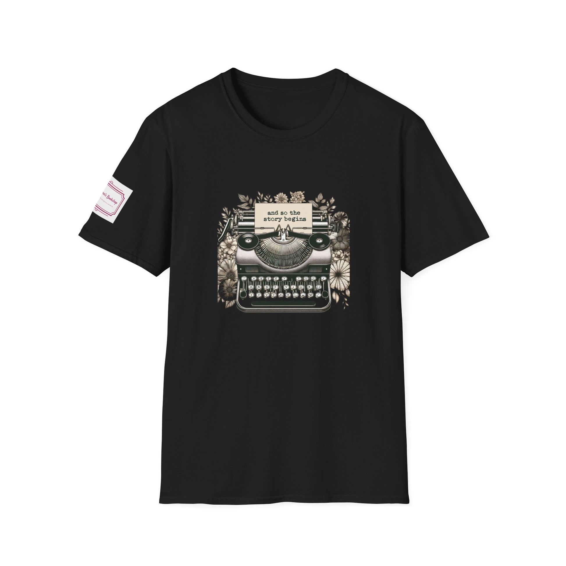 Unisex T-Shirt - Vintage Writing "Story Begins" for Book Lovers - The Dreamer's Bookshop.