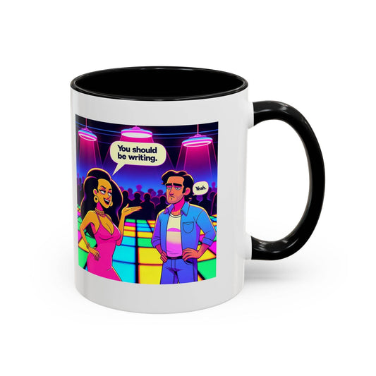 Retro Vibe Accent Coffee Mug - You should be writing - The Dreamer's Bookshop.