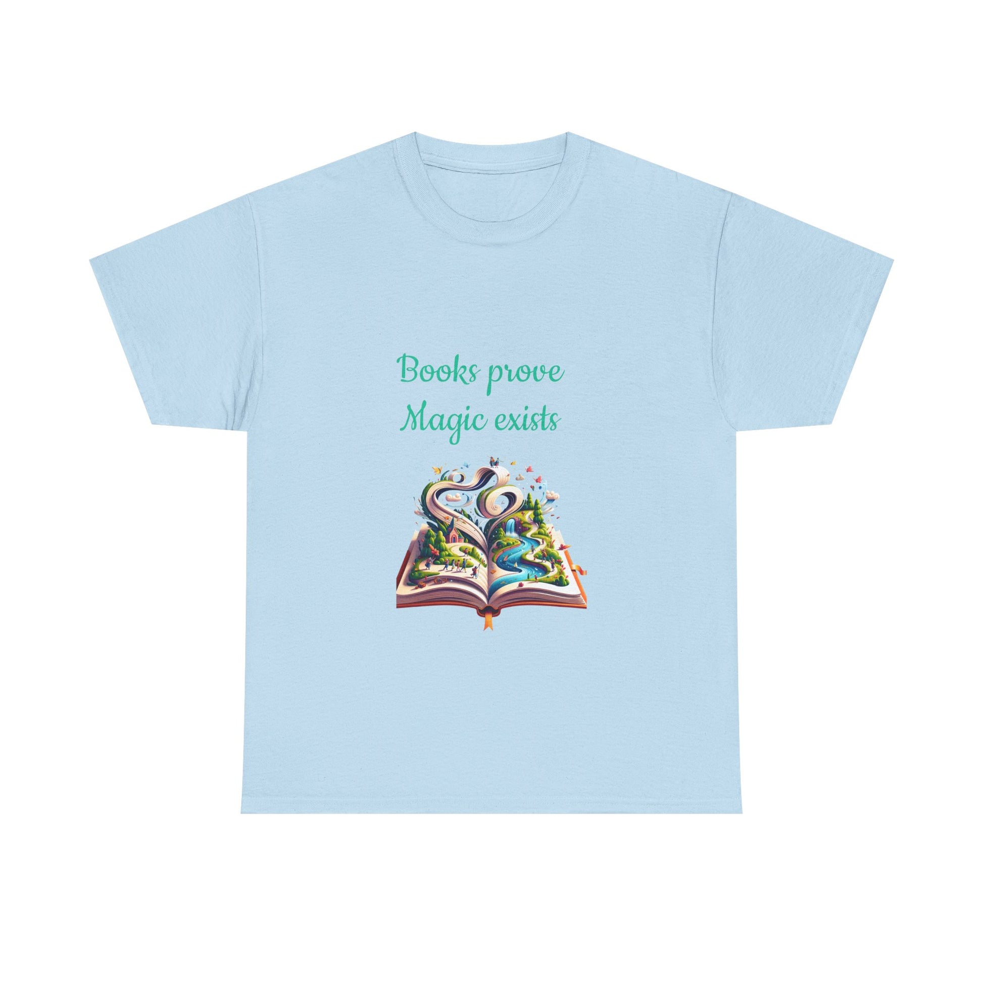 Book Lover's Unisex Heavy Cotton Tee - "Magic Exists" - The Dreamer's Bookshop.