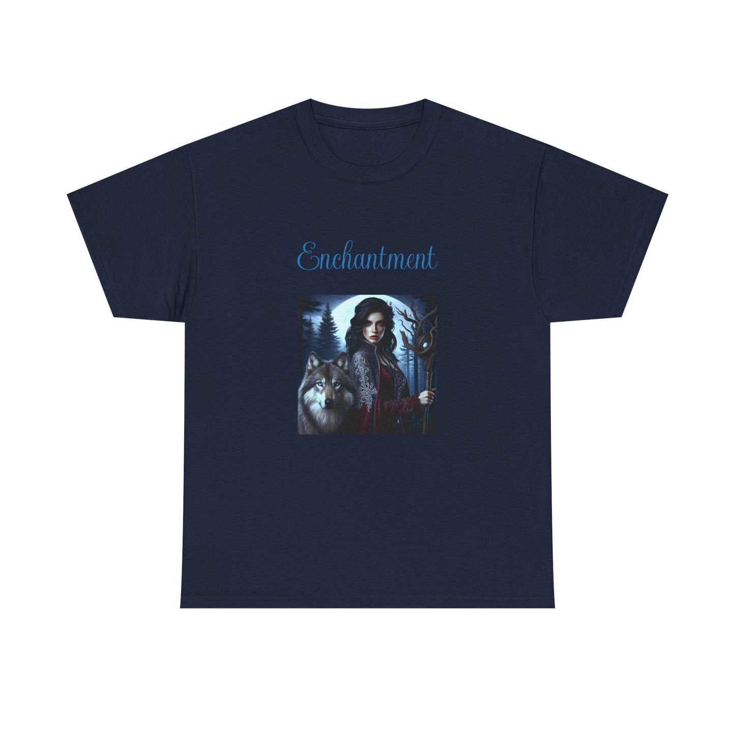 Enchanting Wolf Graphic Tee - Unisex Heavy Cotton T-Shirt for Nature Lovers - The Dreamer's Bookshop.