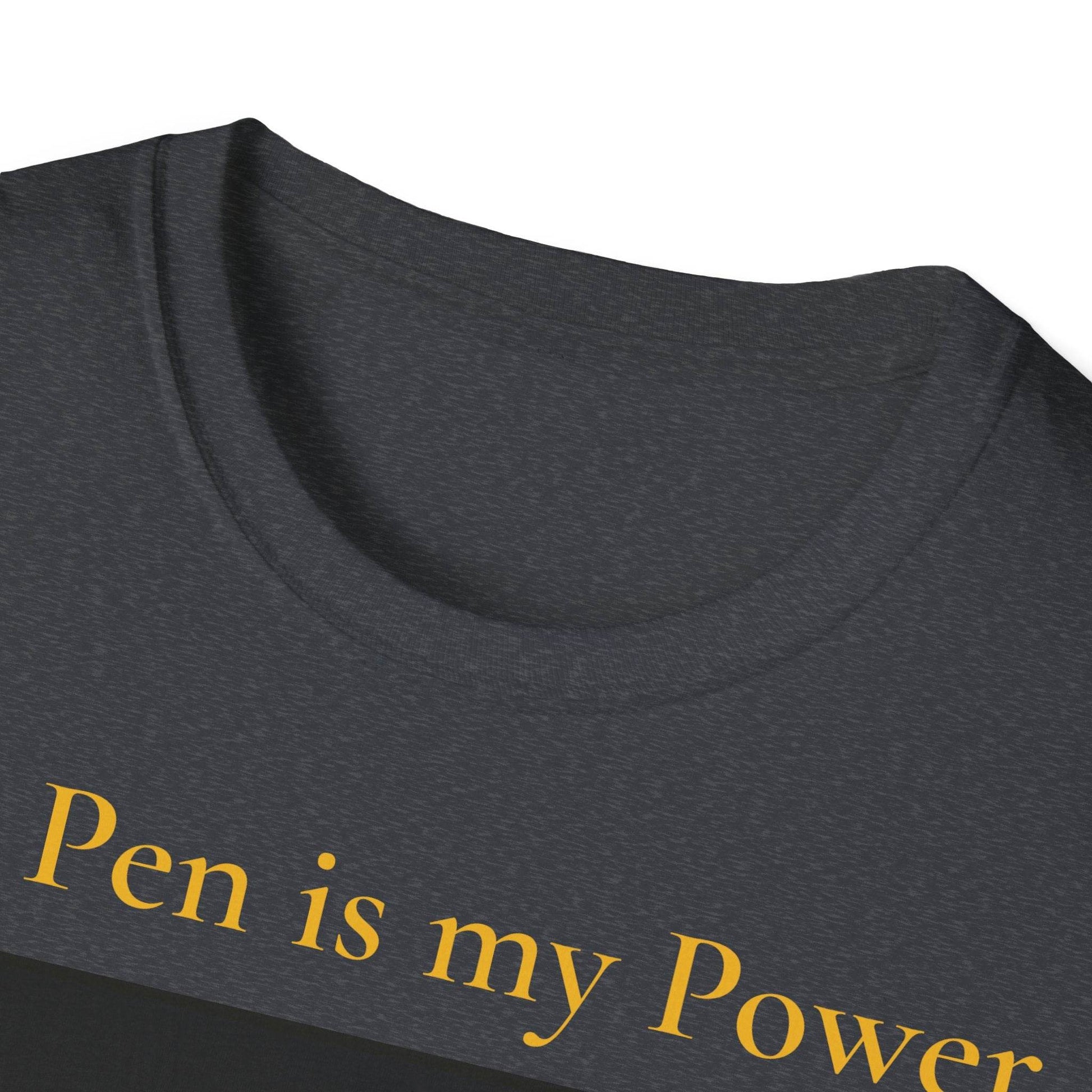 Inspirational Unisex Softstyle T-Shirt - 'My Pen' Motivational Design - The Dreamer's Bookshop.