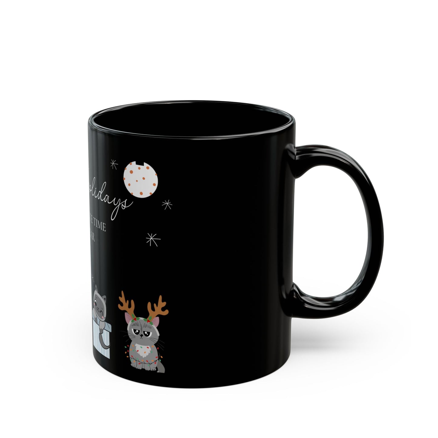 Cat's Christmas Black Mug (11oz, 15oz)
